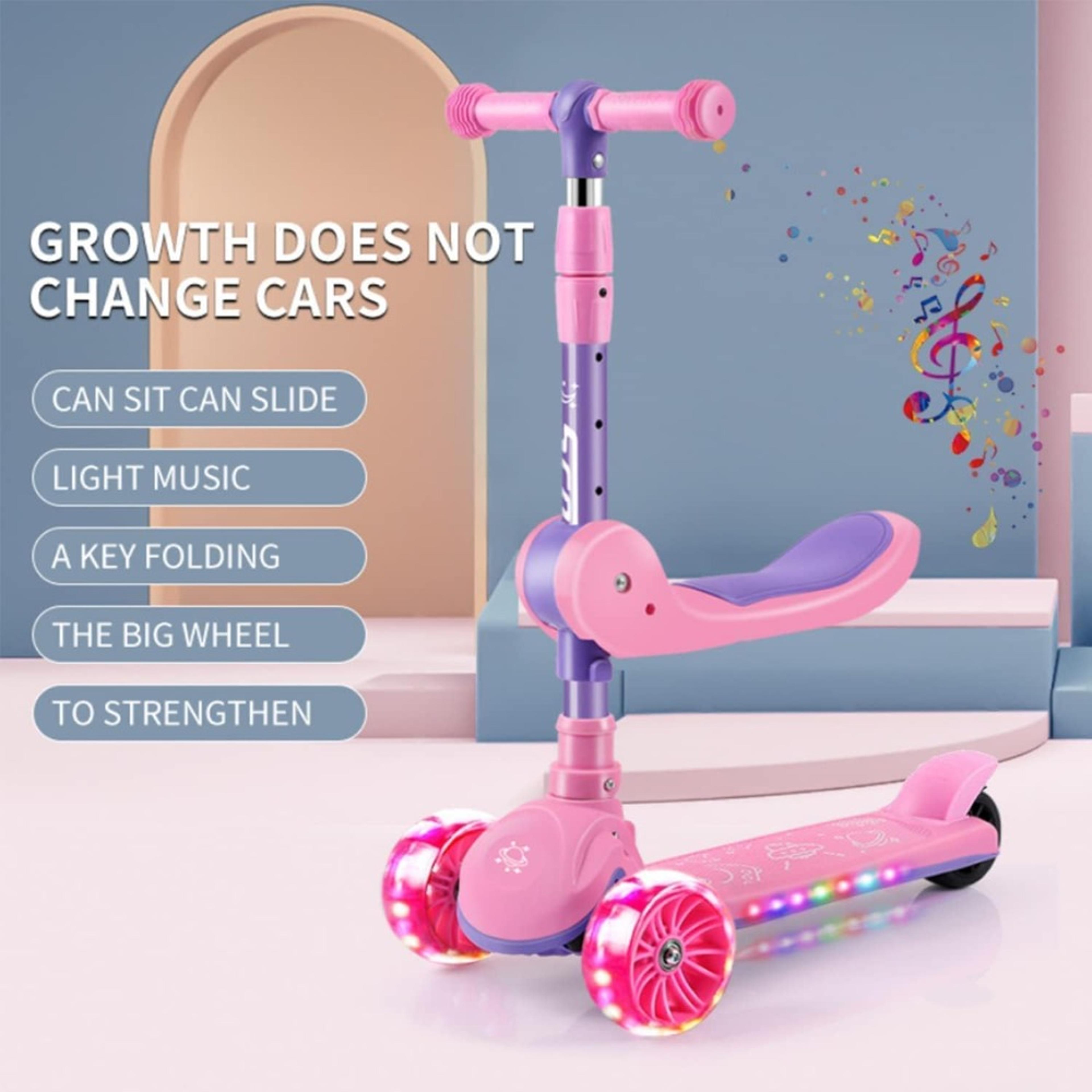 Kids Scooter With Seat Adjustable Wheel Kick Scooter For Boys  Girls 5