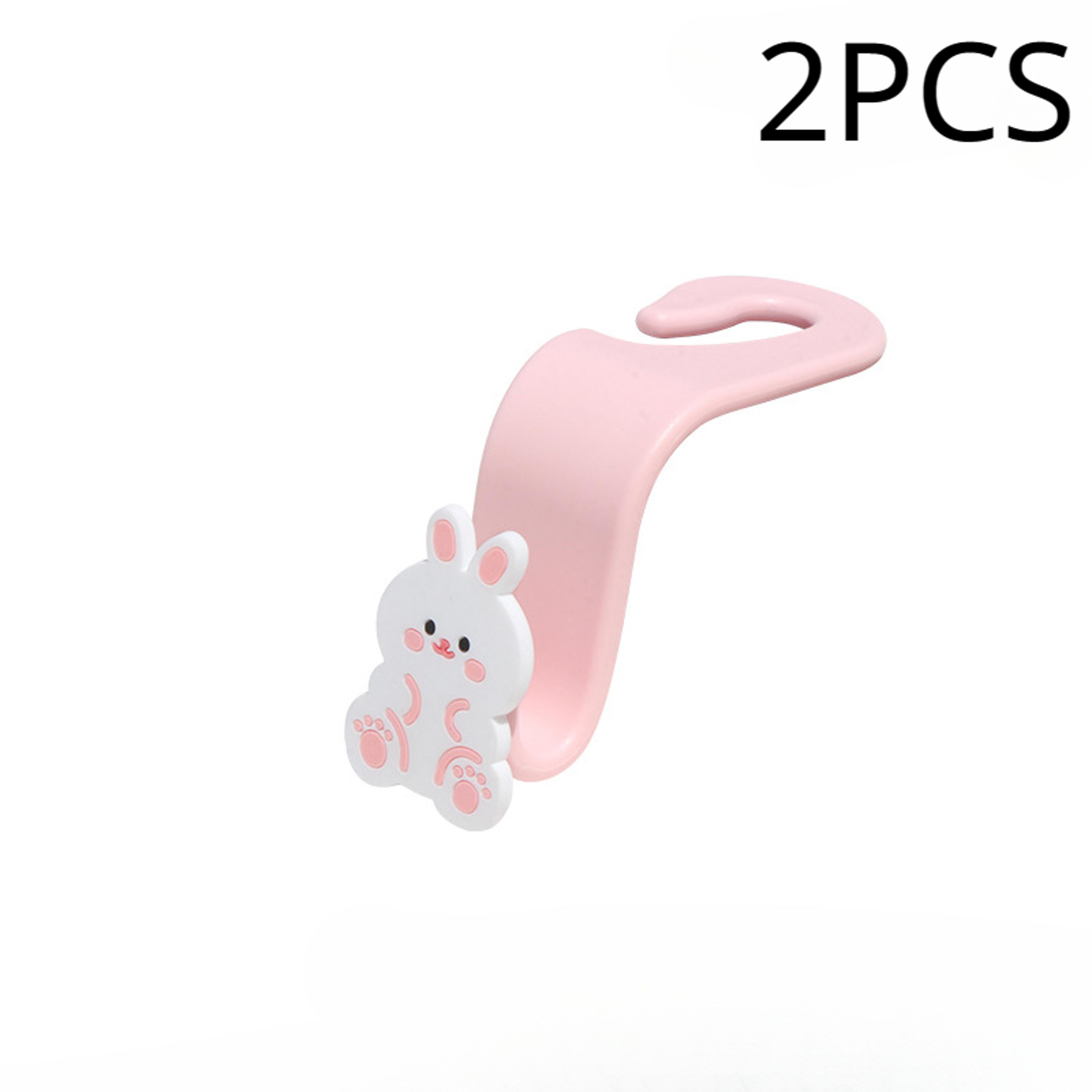 Cute Bear  Bunny Car Headrest Hooks For Bags And Purses Universal Back Seat Organizer 7