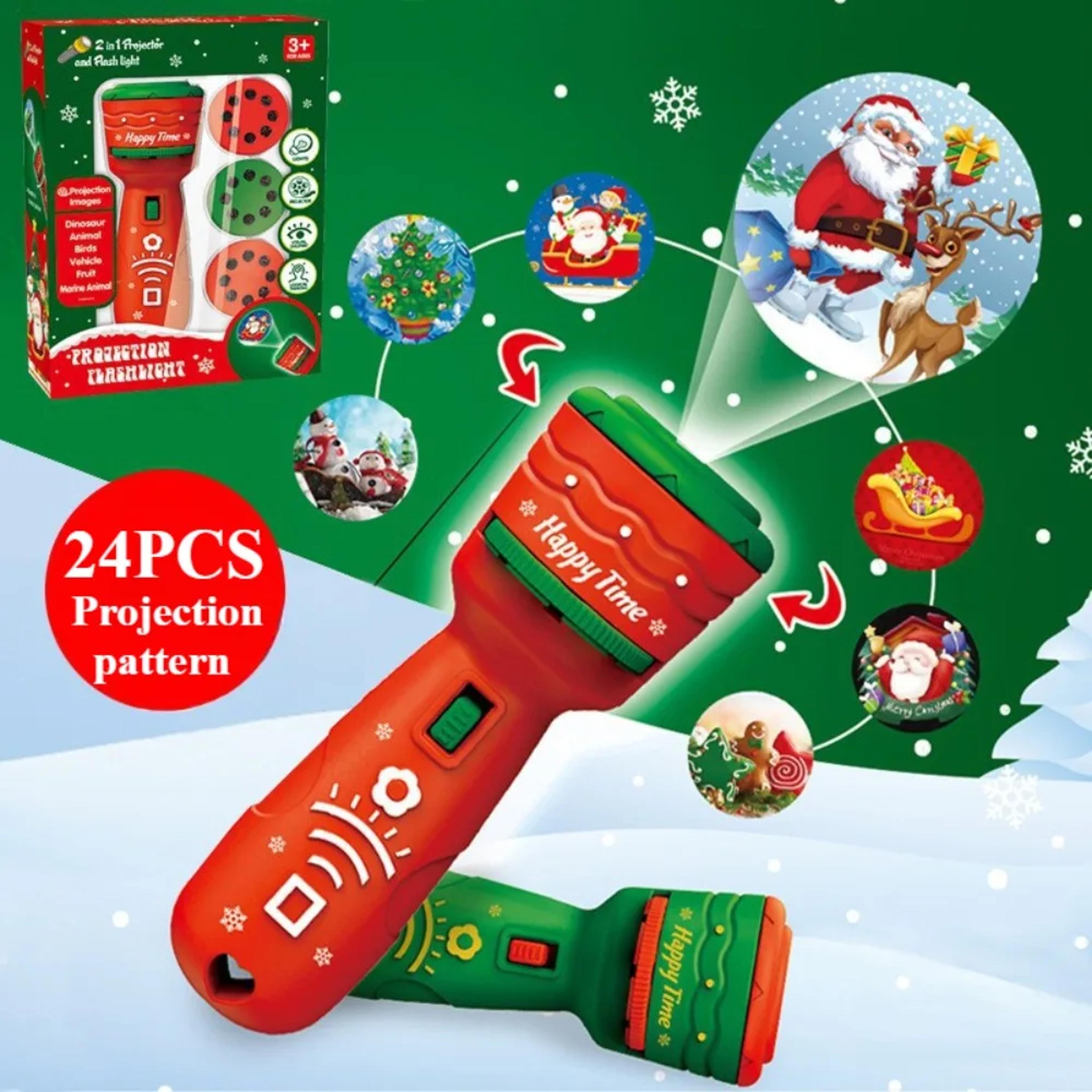christmas magic projector flashlight for kids with holiday image slides