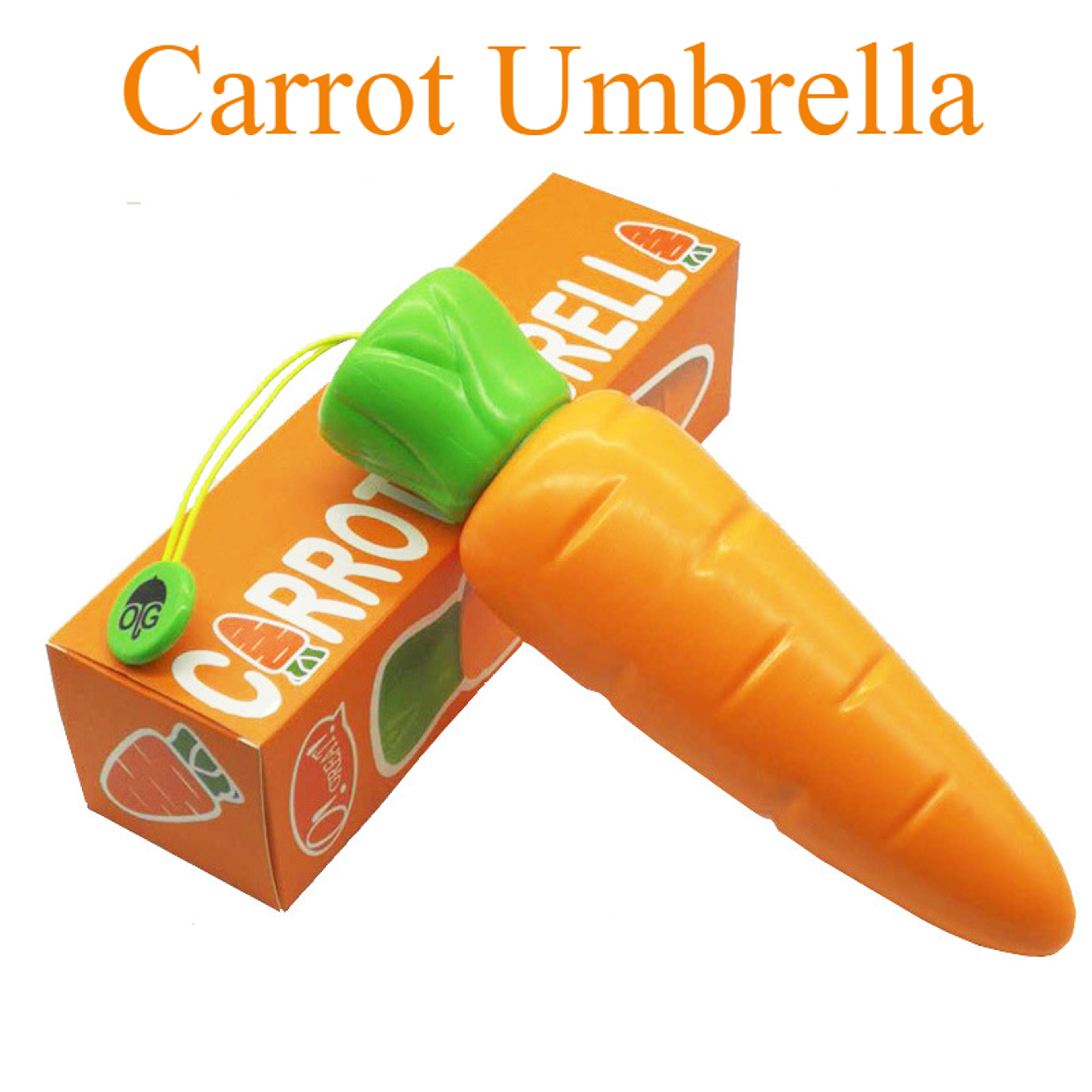 kids carrot umbrella windproof rain parasol for toddlers & children