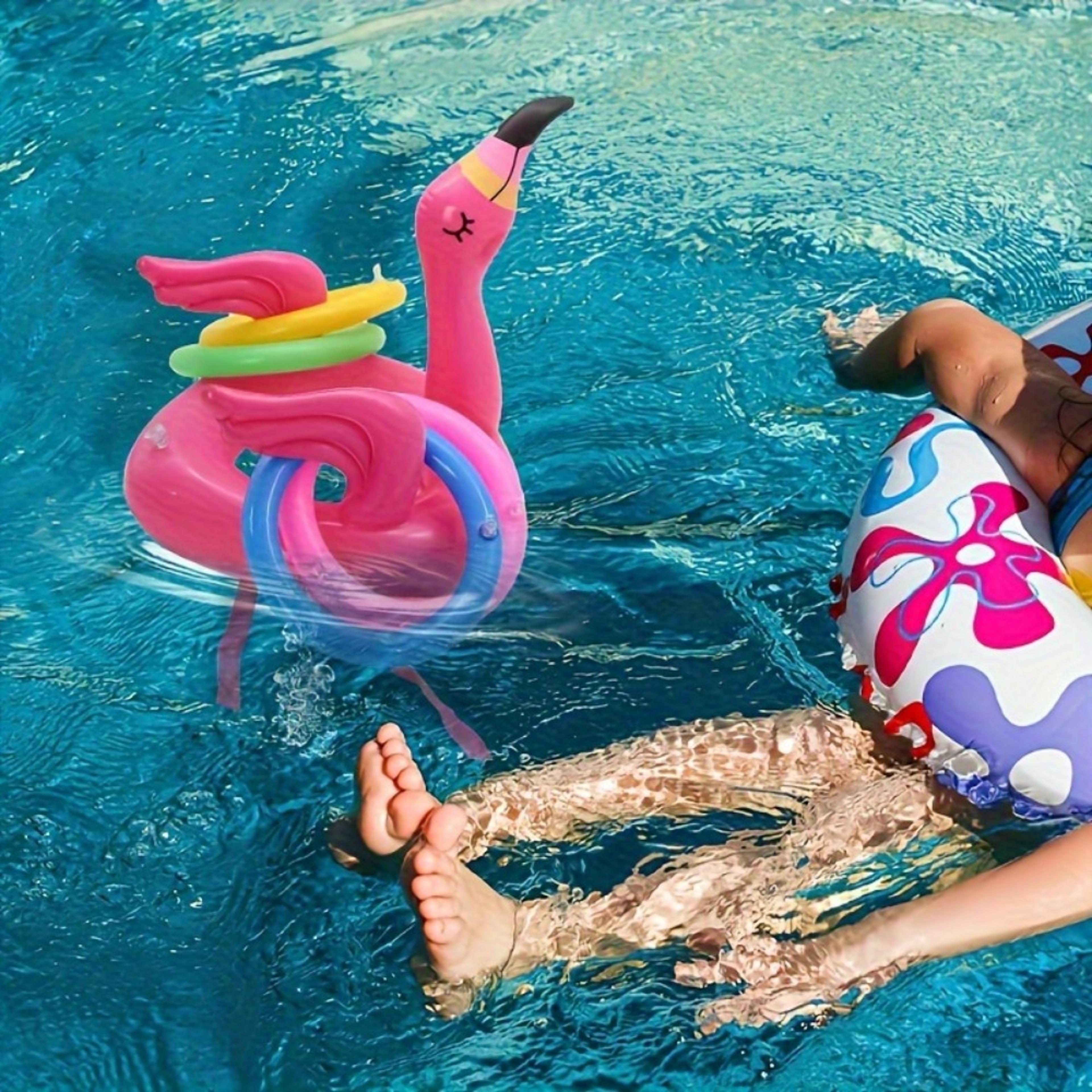 Flamingo Ring Toss Pool Game Set For Kids And Family Parties 4