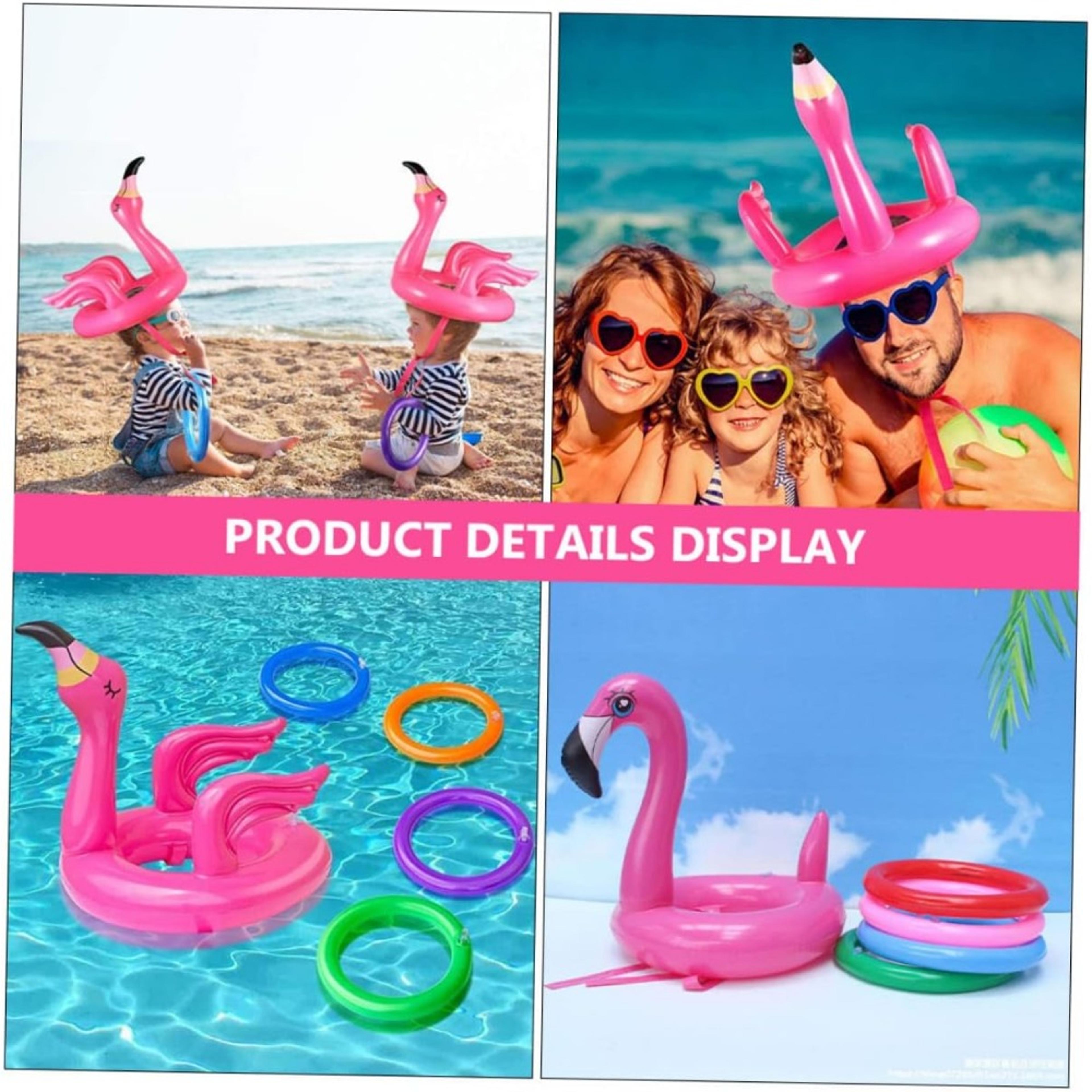 Flamingo Ring Toss Pool Game Set For Kids And Family Parties 5