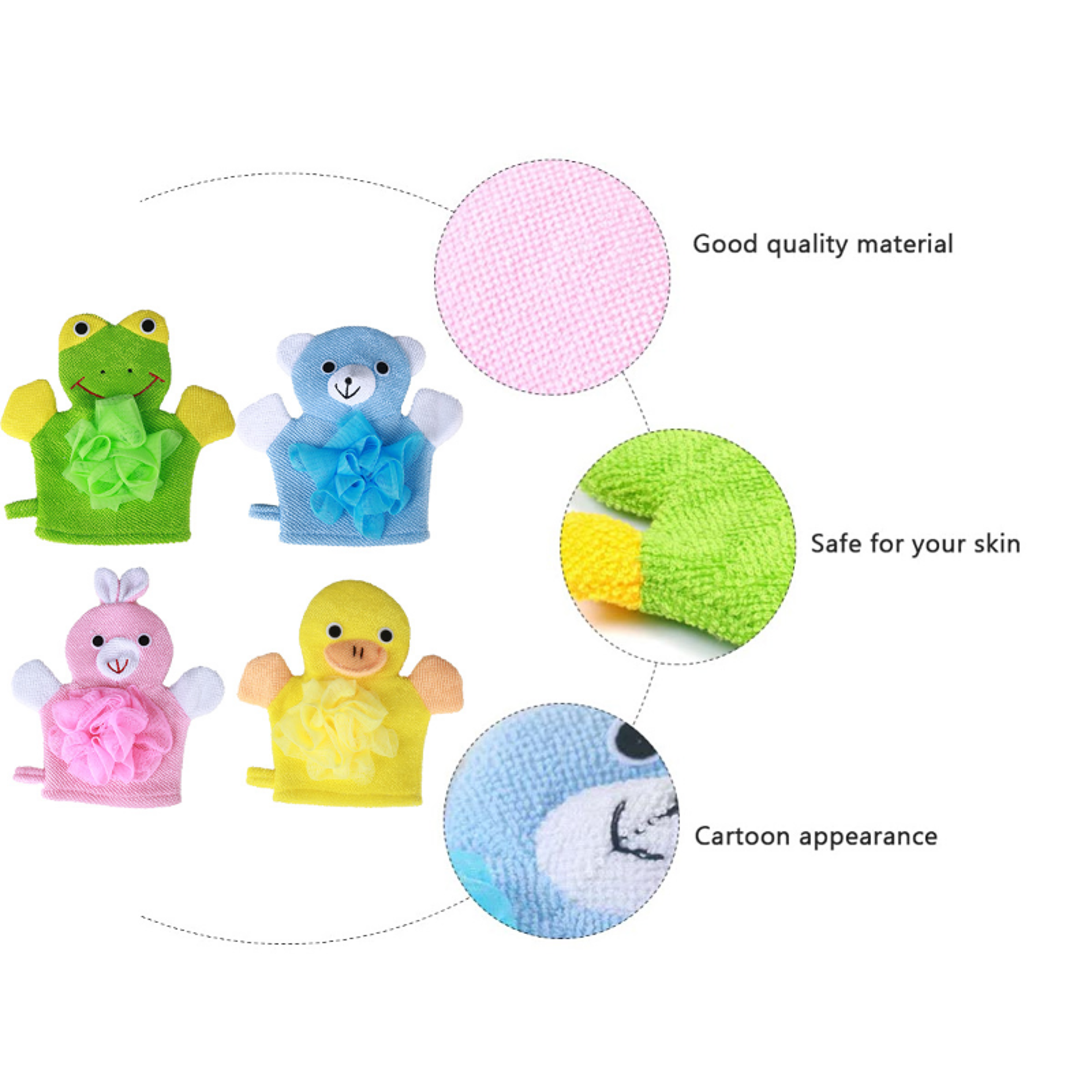 Animal Friends Kids Bath Mitt Sponge For Fun  Gentle Bath Time 4