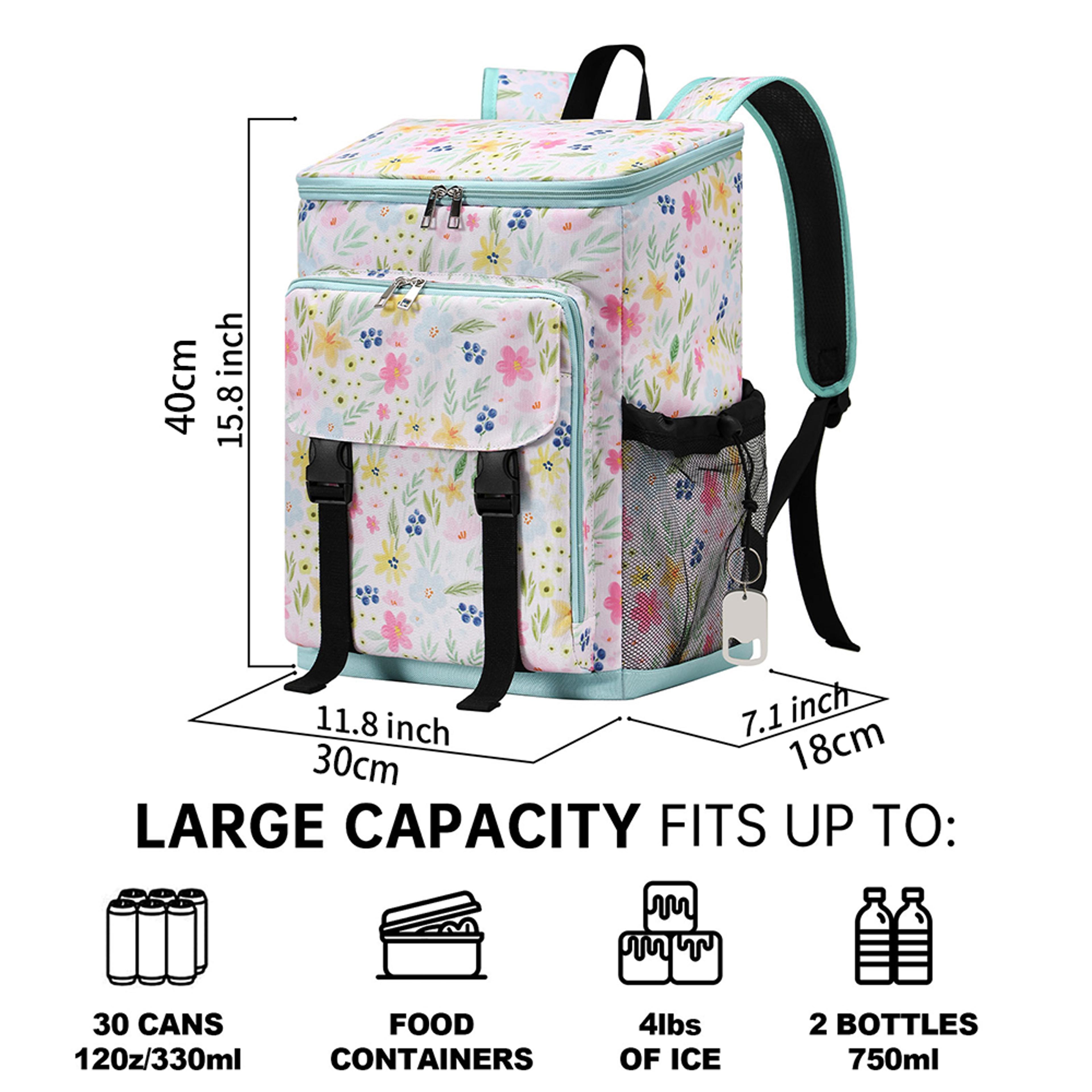 Leopard Print Insulated Cooler Backpack For Beach Hiking  Picnic Trips 4