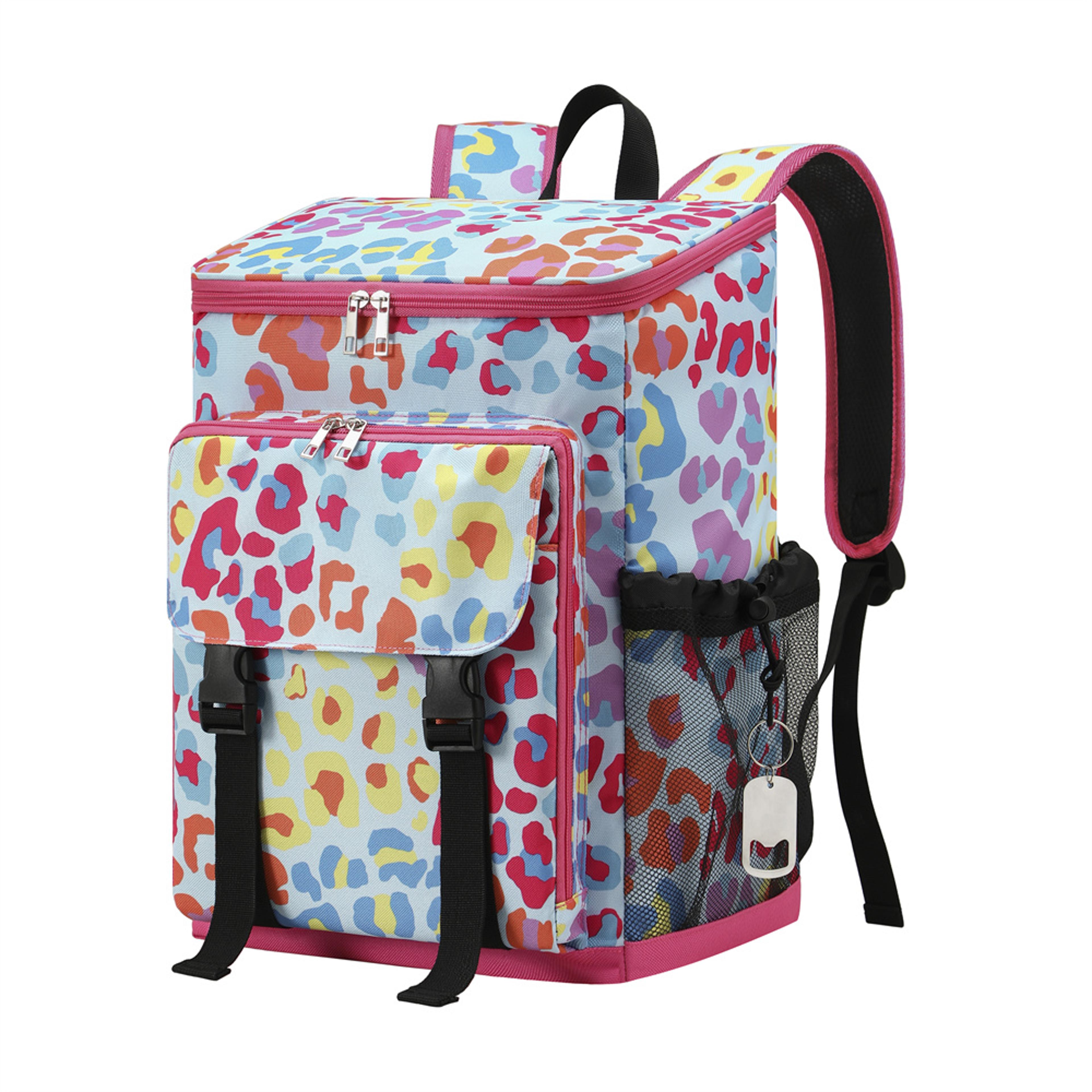 Leopard Print Insulated Cooler Backpack For Beach Hiking  Picnic Trips 6