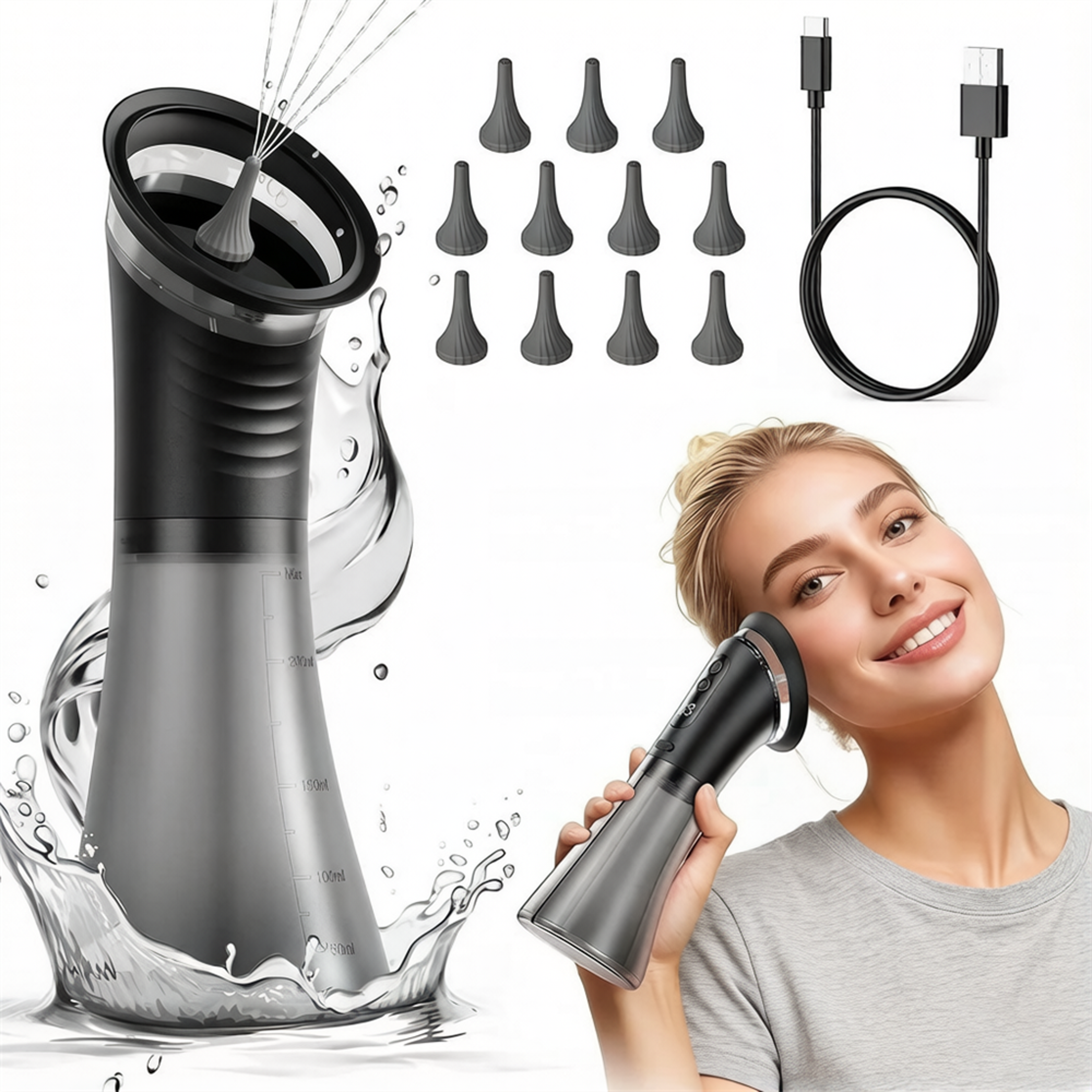 smart ear irrigation cleaner pro water powered ear wax removal kit with pressure modes
