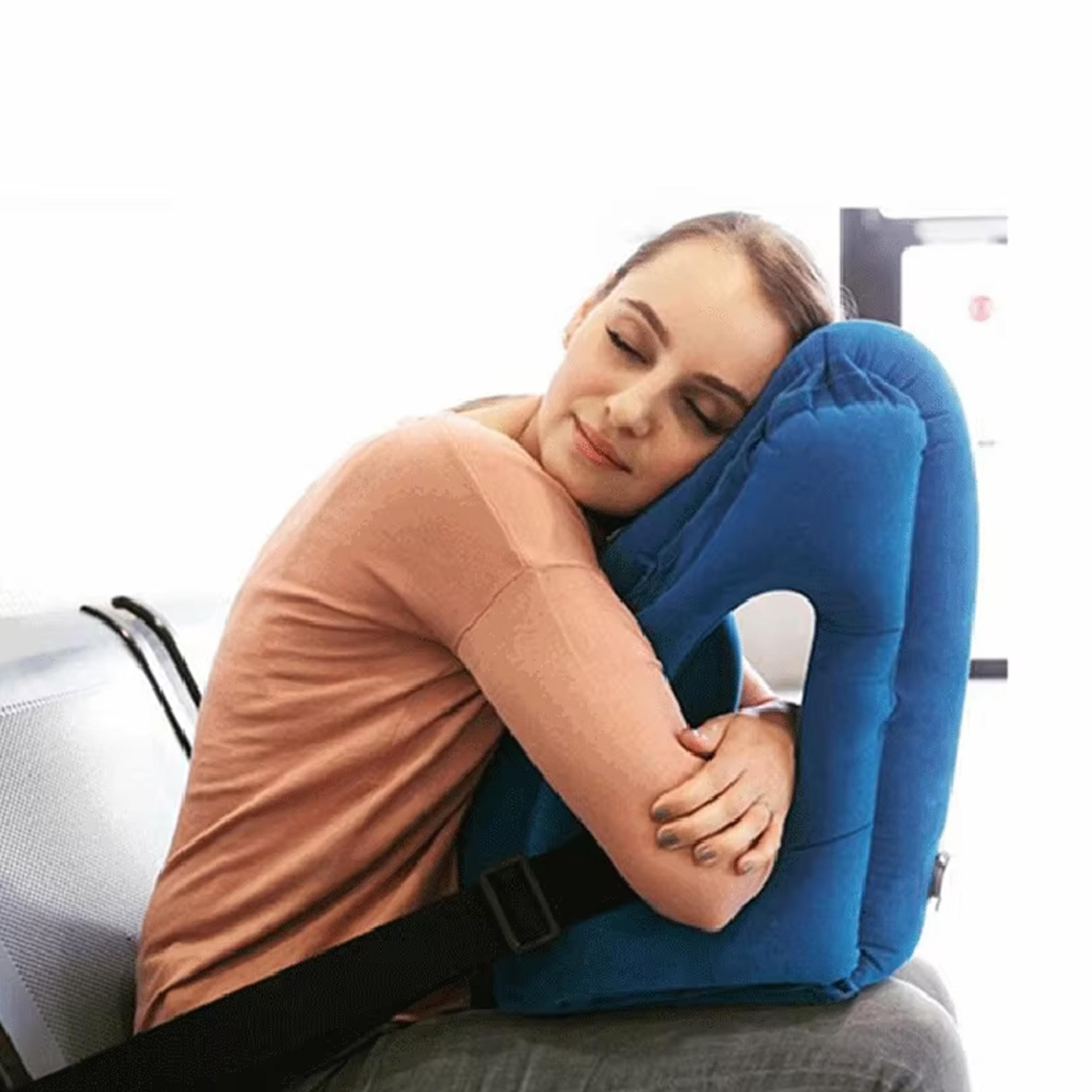 cloudrest inflatable travel pillow for airplanes, office naps & outdoor adventures