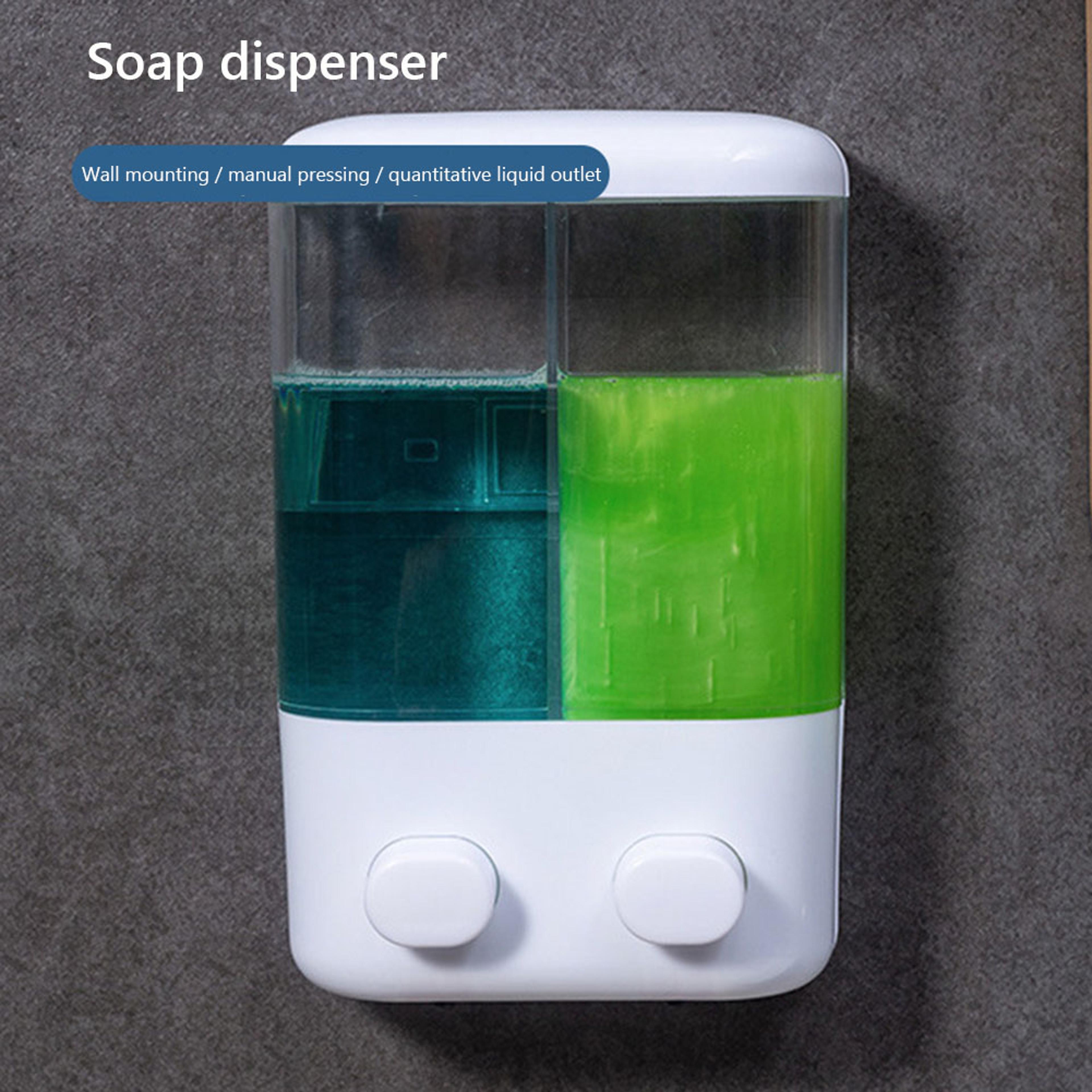 Wall Mounted Soap Dispenser No Drill Bathroom Shampoo  Hand Wash Pump 1