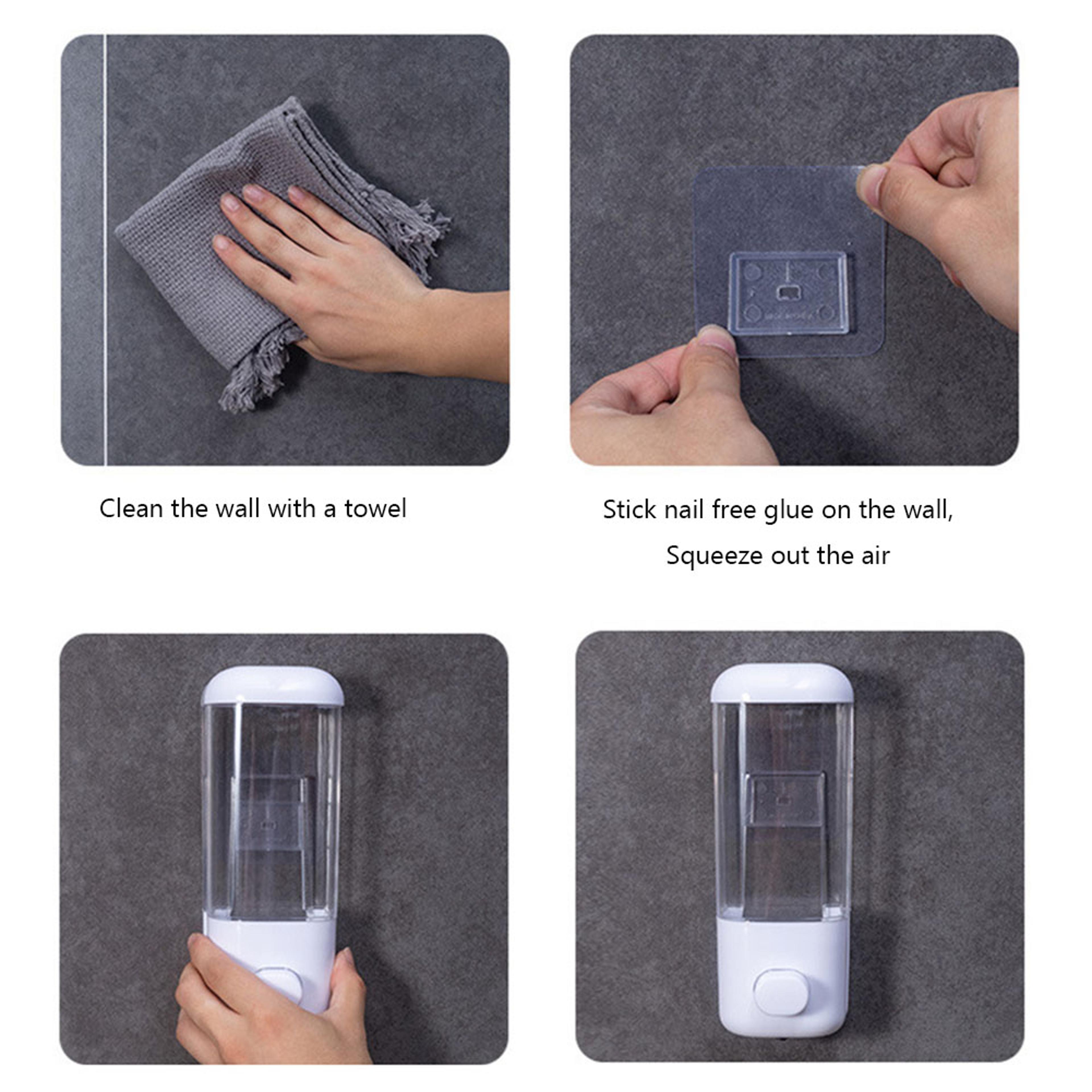 Wall Mounted Soap Dispenser No Drill Bathroom Shampoo  Hand Wash Pump 4