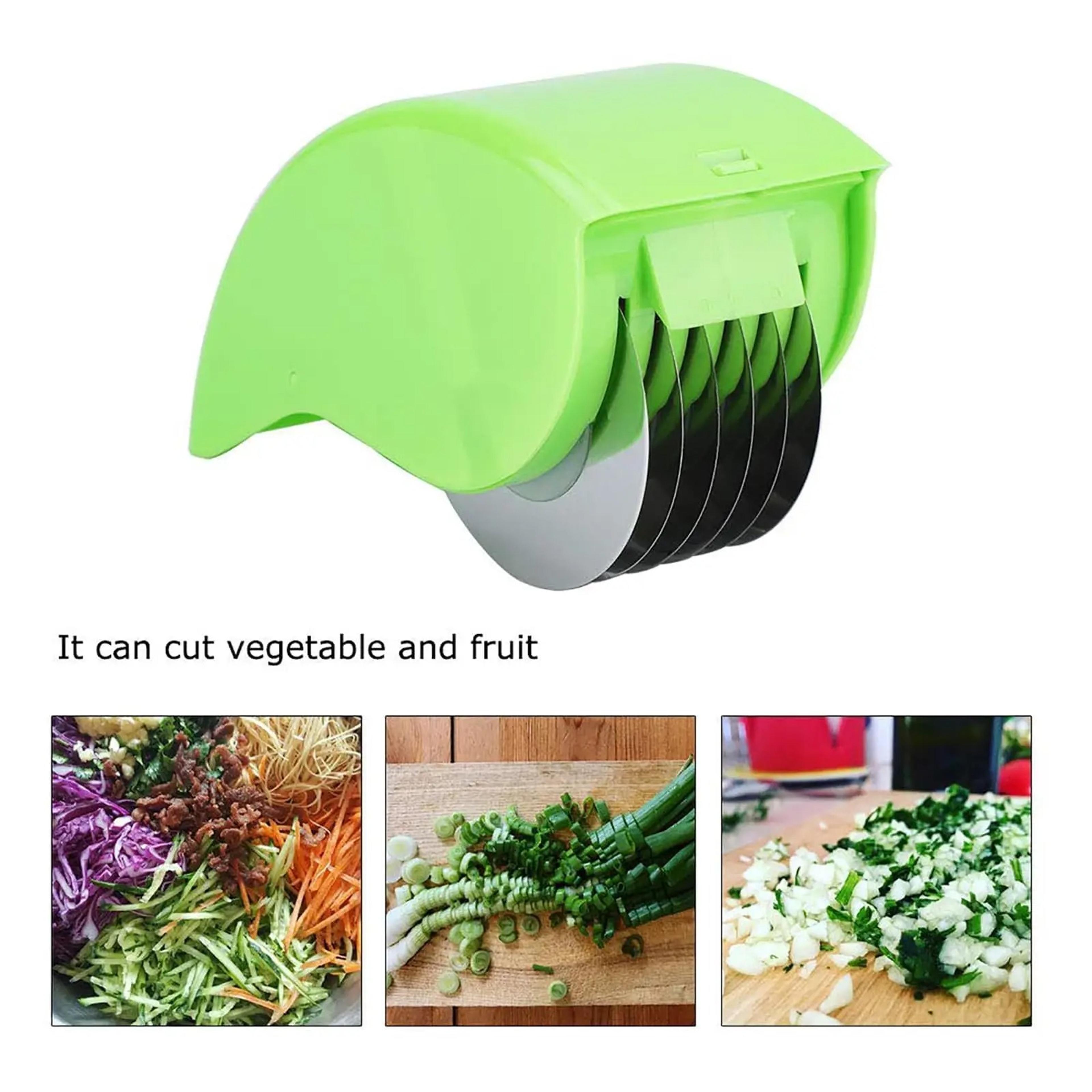 Blade Herb Cutter Roller Manual Vegetable Chopper For Fast Kitchen Prep 1