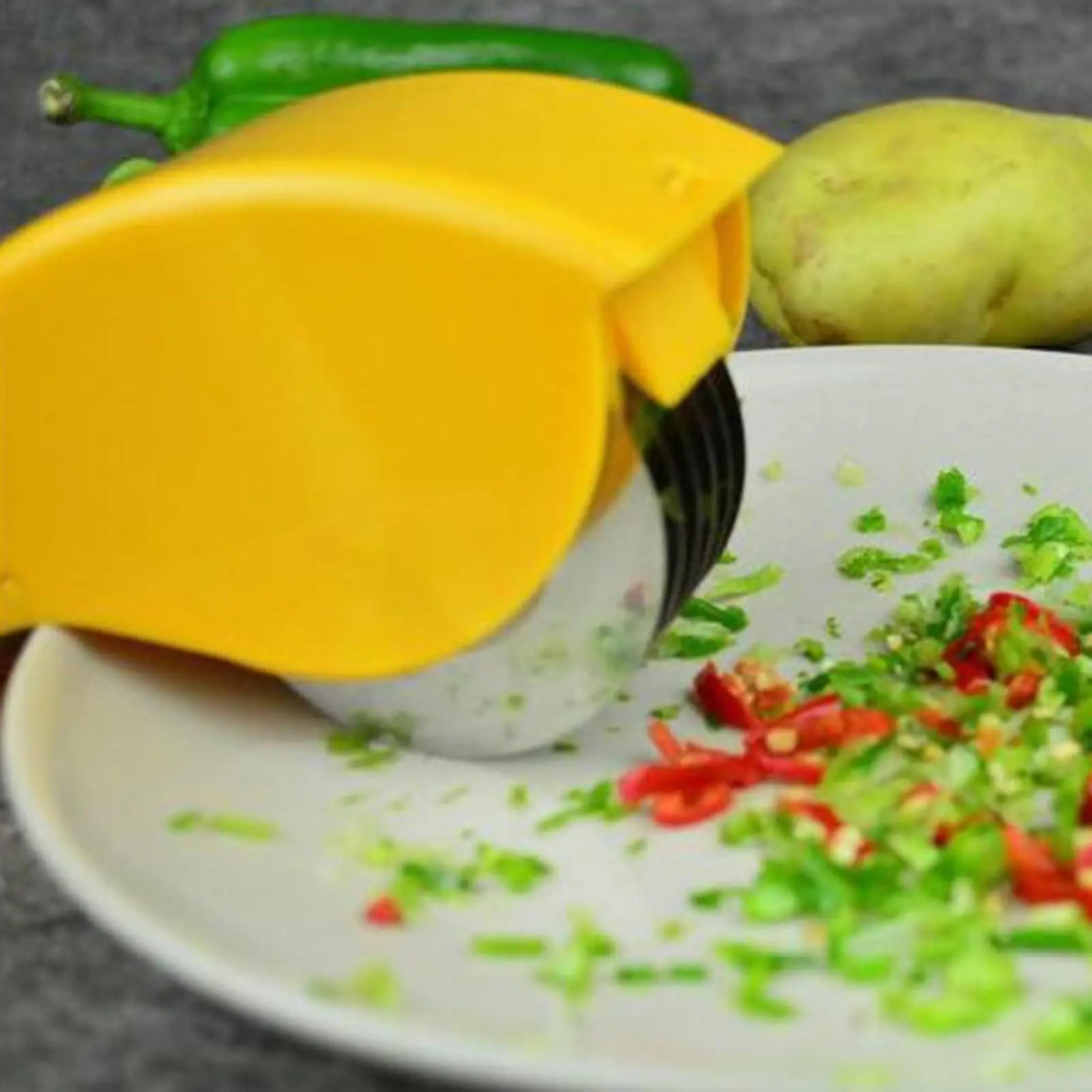Blade Herb Cutter Roller Manual Vegetable Chopper For Fast Kitchen Prep 5