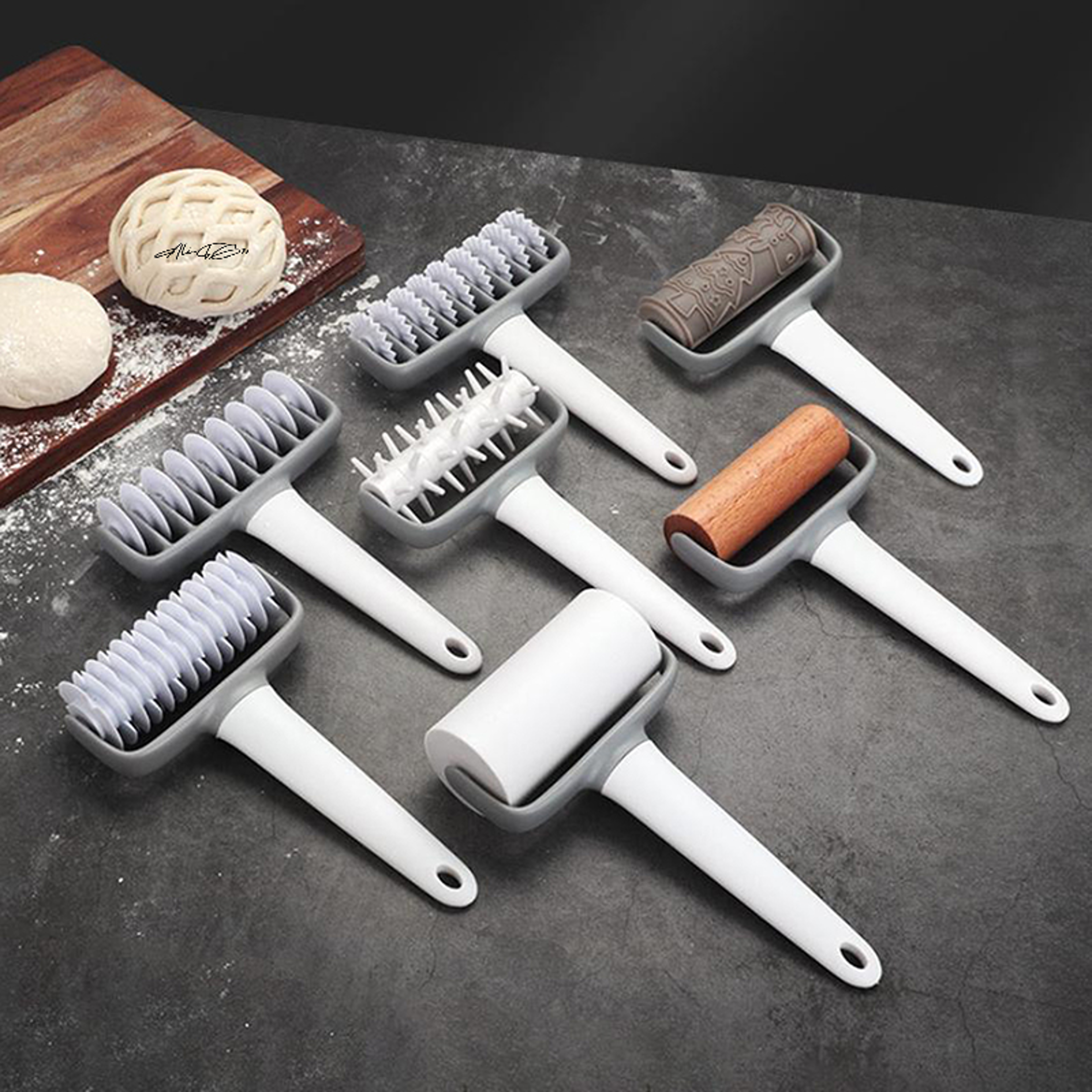 Smooth Lattice Dough Roller Cutter For Pizza Pastry  Decorative Baking 2