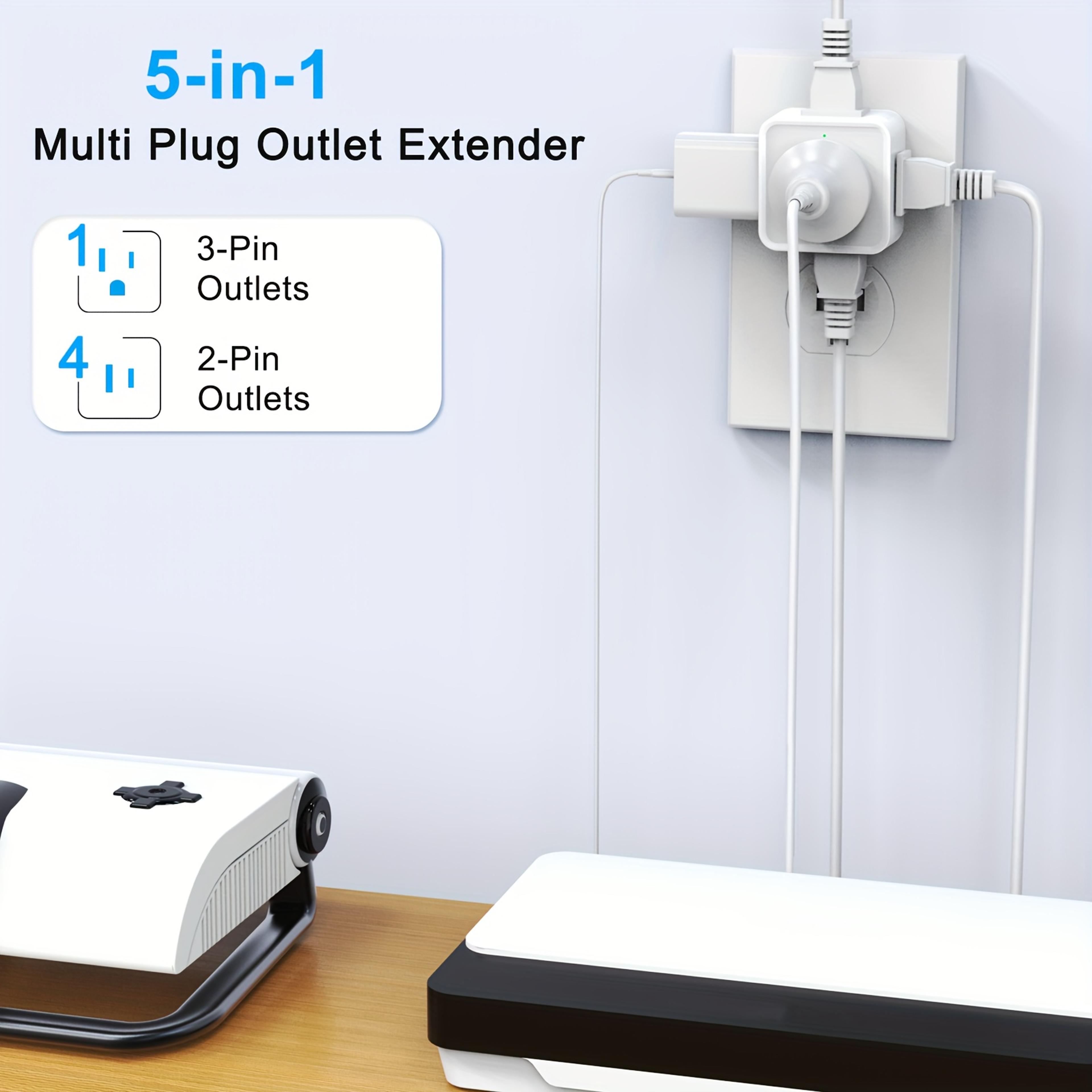 Way Outlet Extender Plug For Travel Dorm  Home Space Saving Power Splitter 2