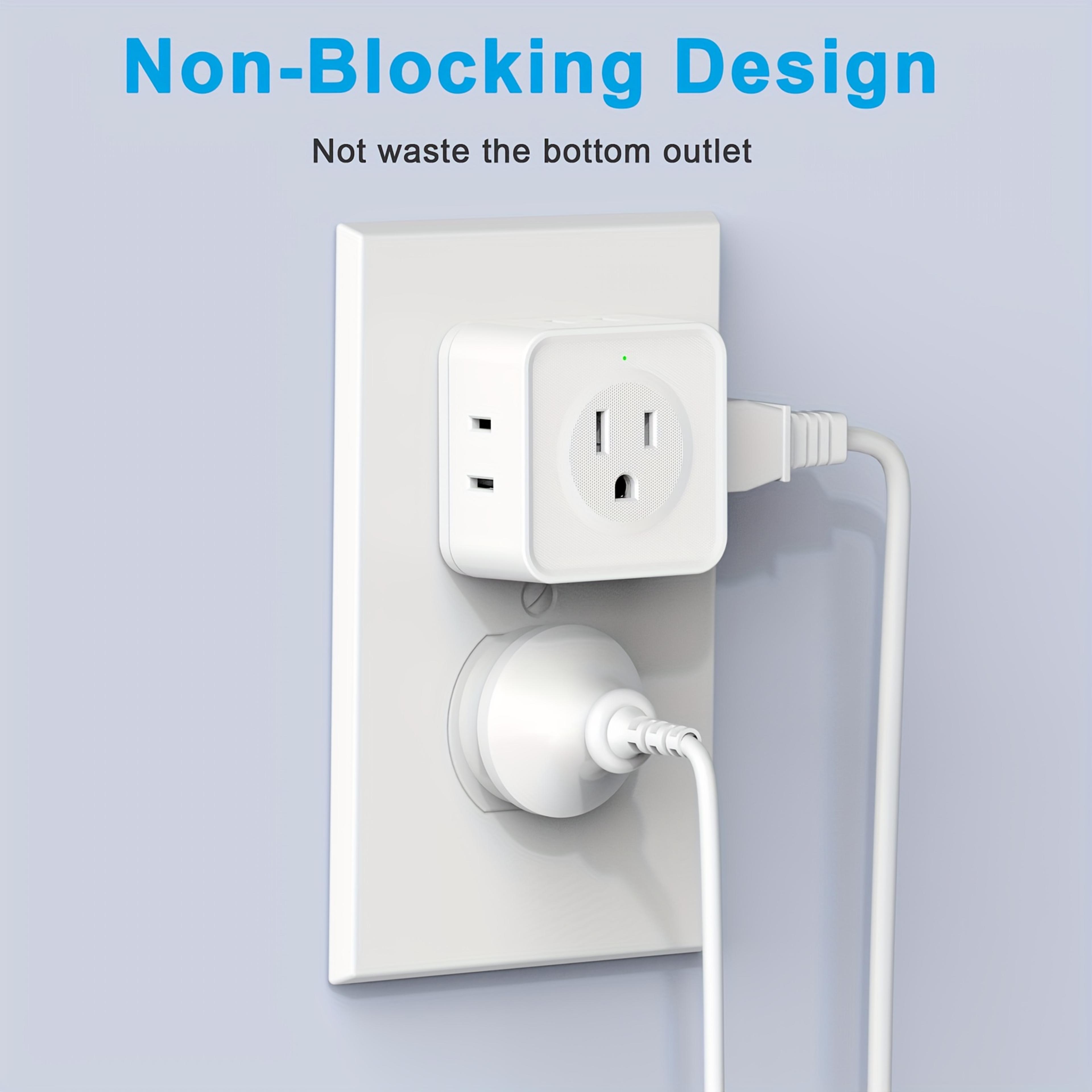 Way Outlet Extender Plug For Travel Dorm  Home Space Saving Power Splitter 4