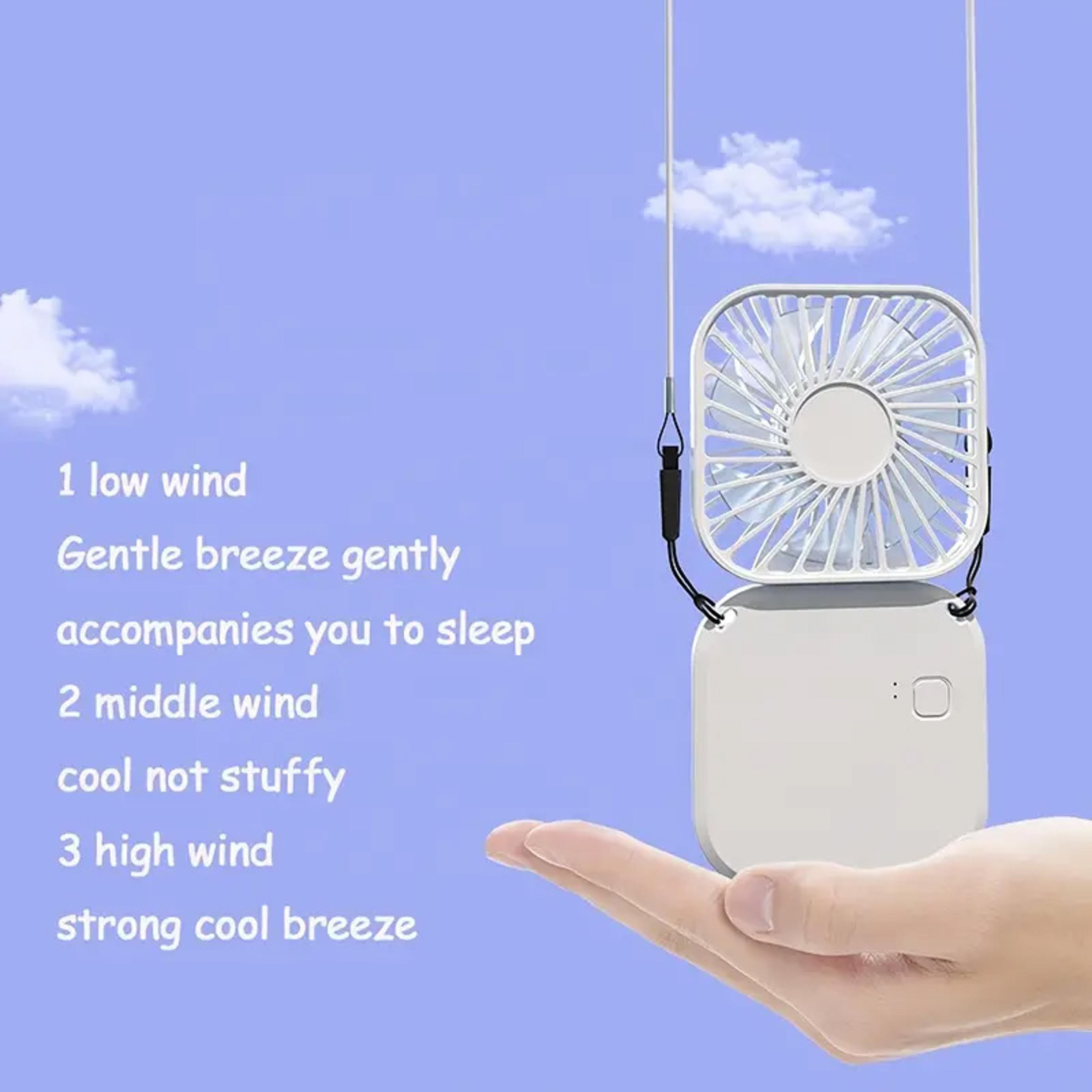 Portable Foldable USB Rechargeable Neck Fan Hands Free Mini Cooling Fan 3
