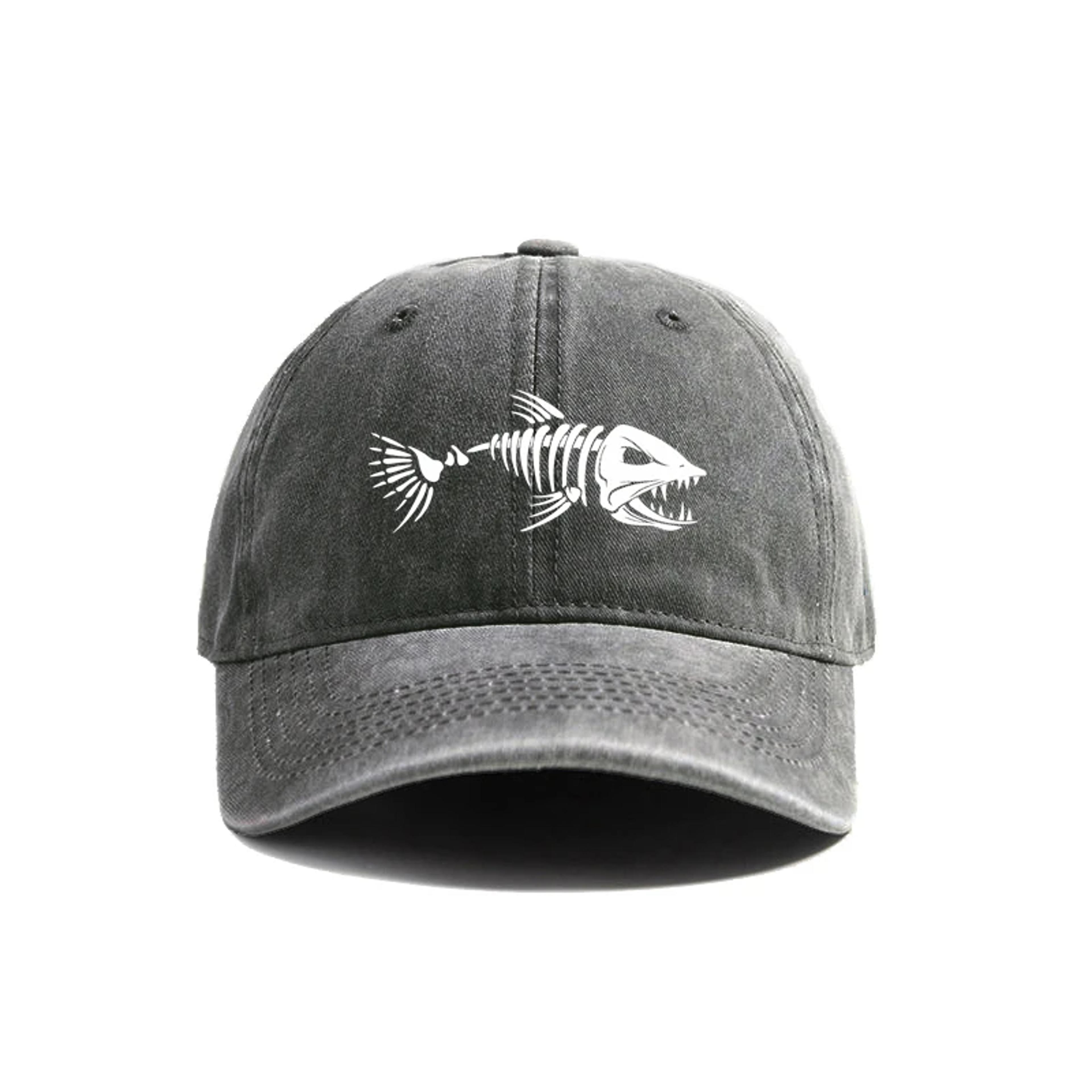 Vintage Fishbone Printed Baseball Cap Unisex Adjustable Casual Hat 2