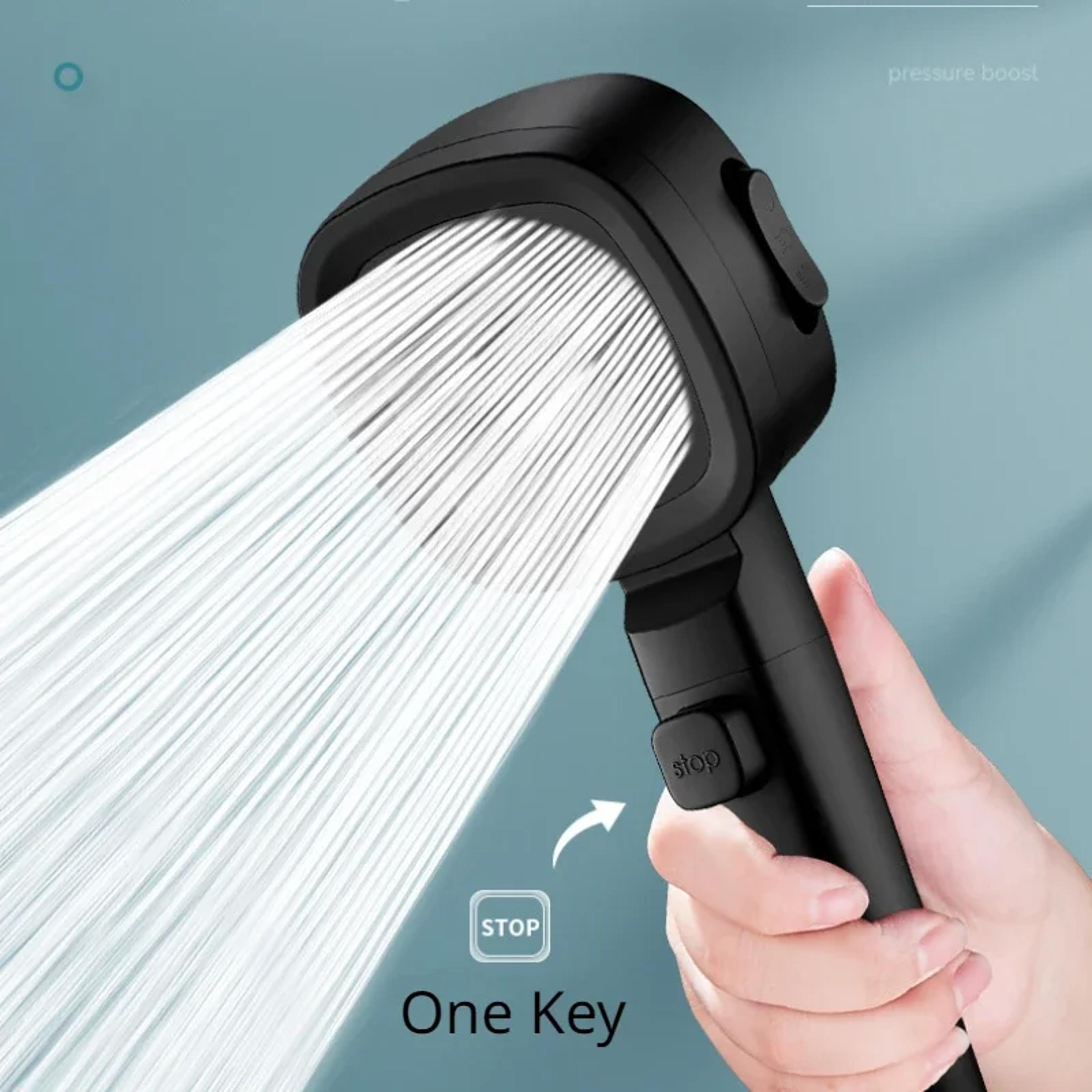 AquaPulse High Pressure Shower Head With Spray Modes  Water Saving Stop Button 2
