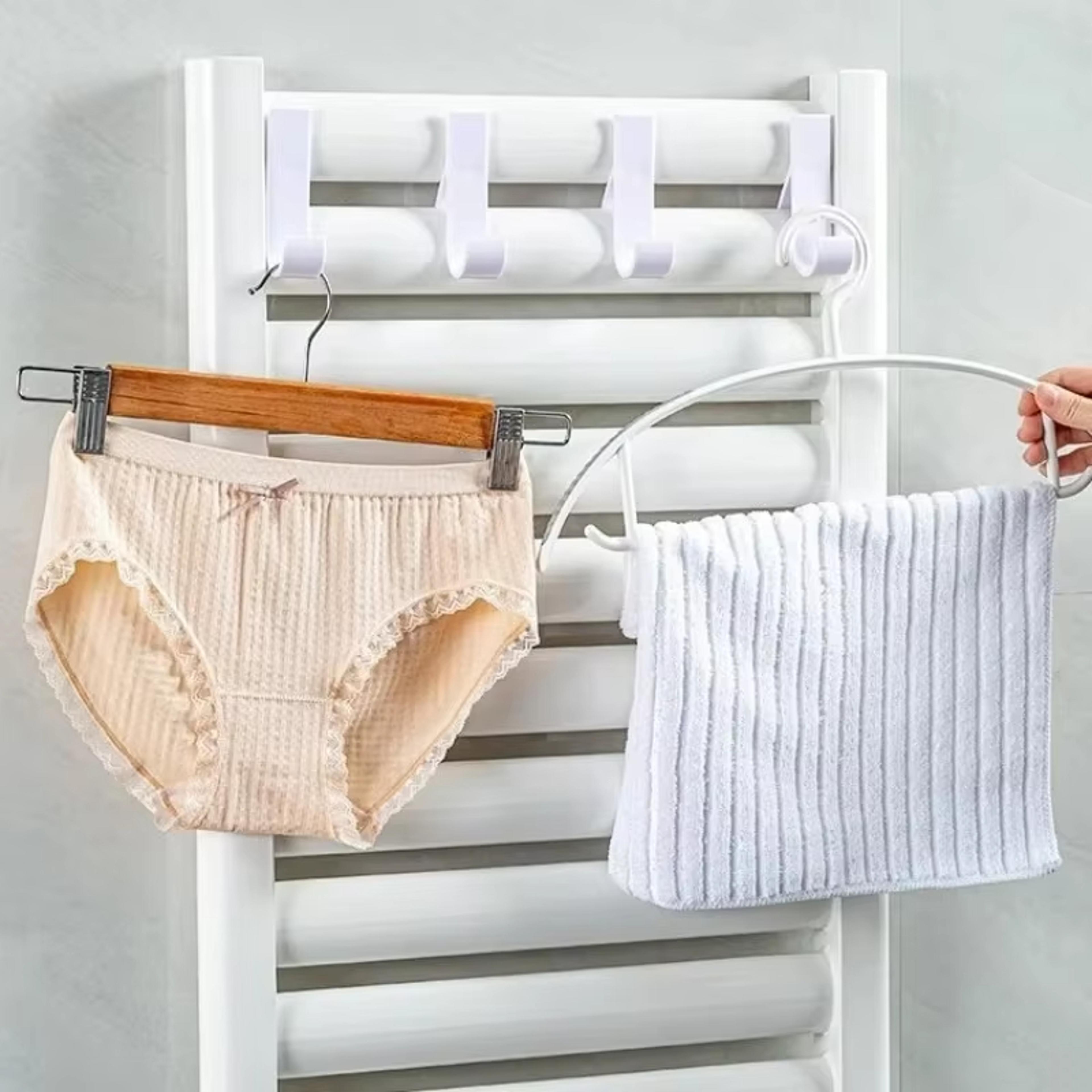 Radiator Rail Towel Hooks Space Saving Bathroom Towel Hanger Clips 5