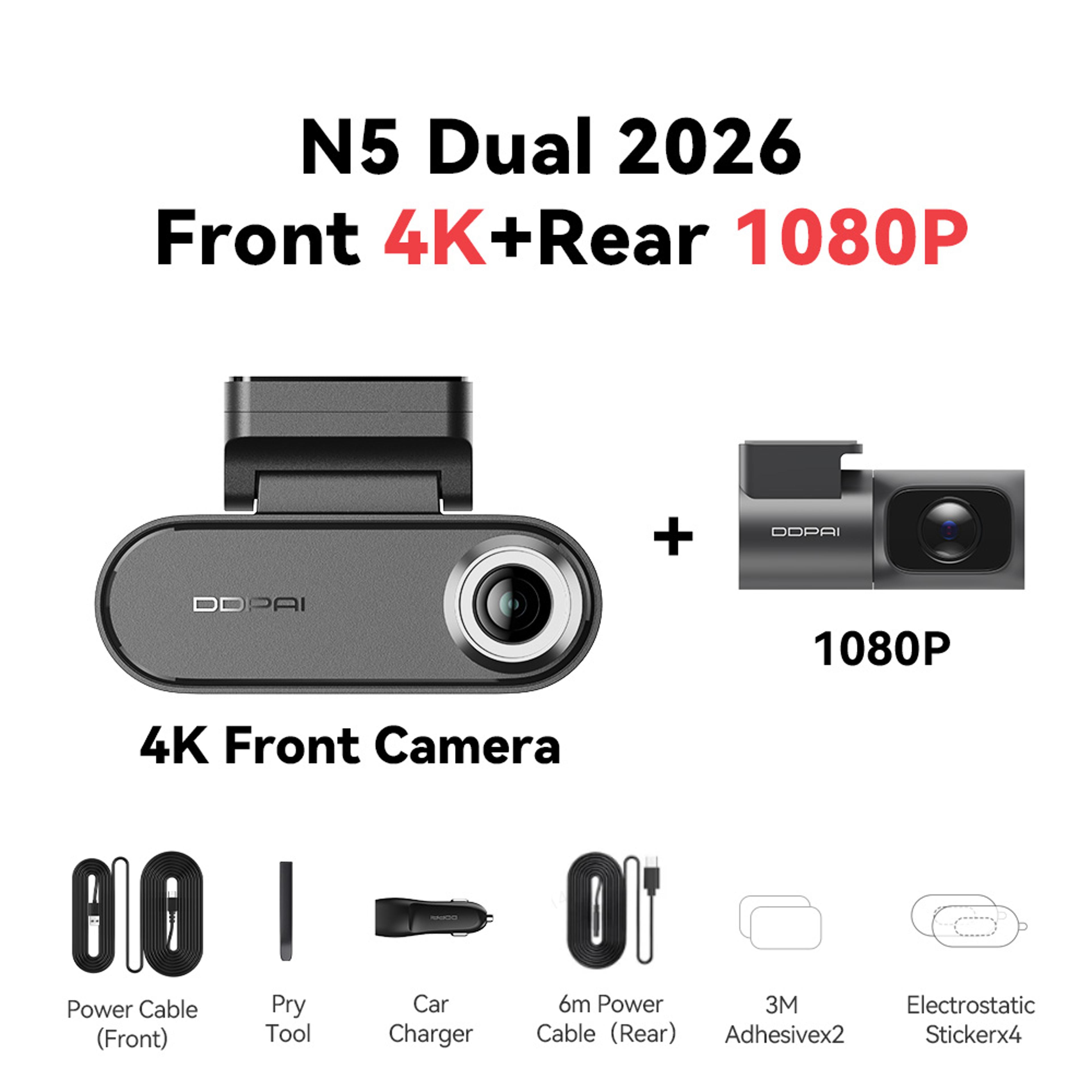 Dual Front Rear Dash Cam With Night Vision WiFi App Control  Parking Monitor 6