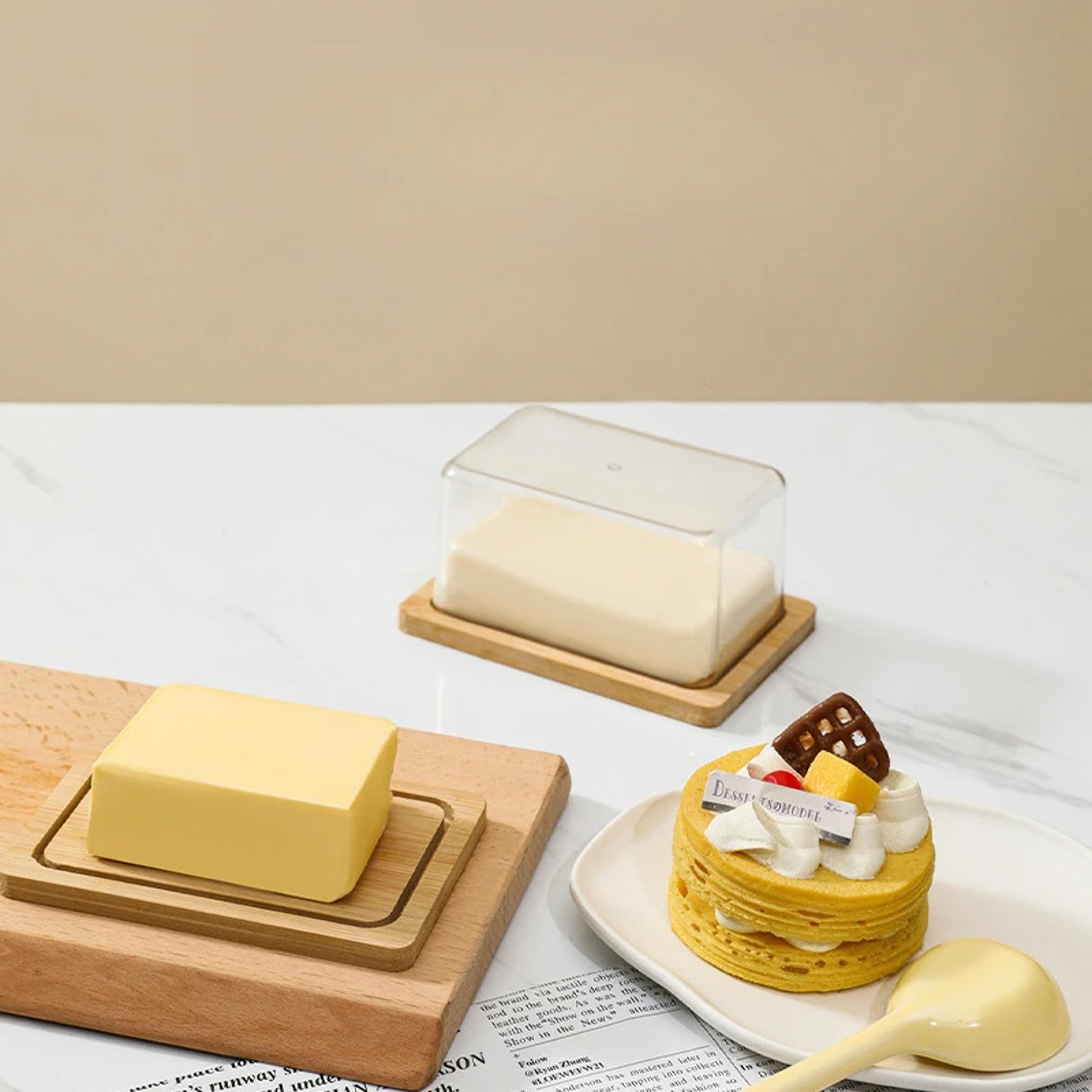 FreshKeep Bamboo Butter Dish With Clear Lid Storage Container 3