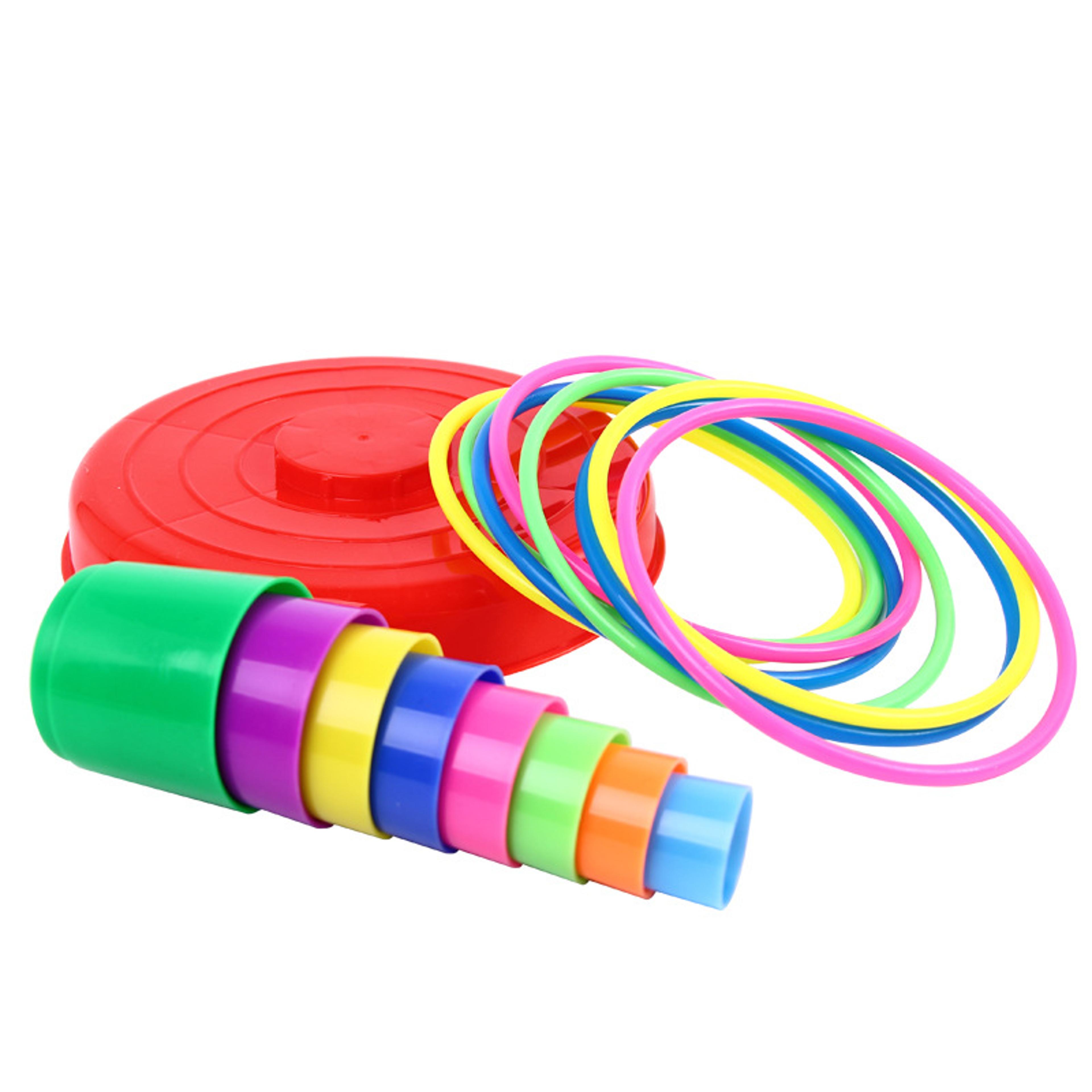 Kids Ring Toss Game  Stacking Toy Outdoor Fun Parent Child Interactive Play Set 4