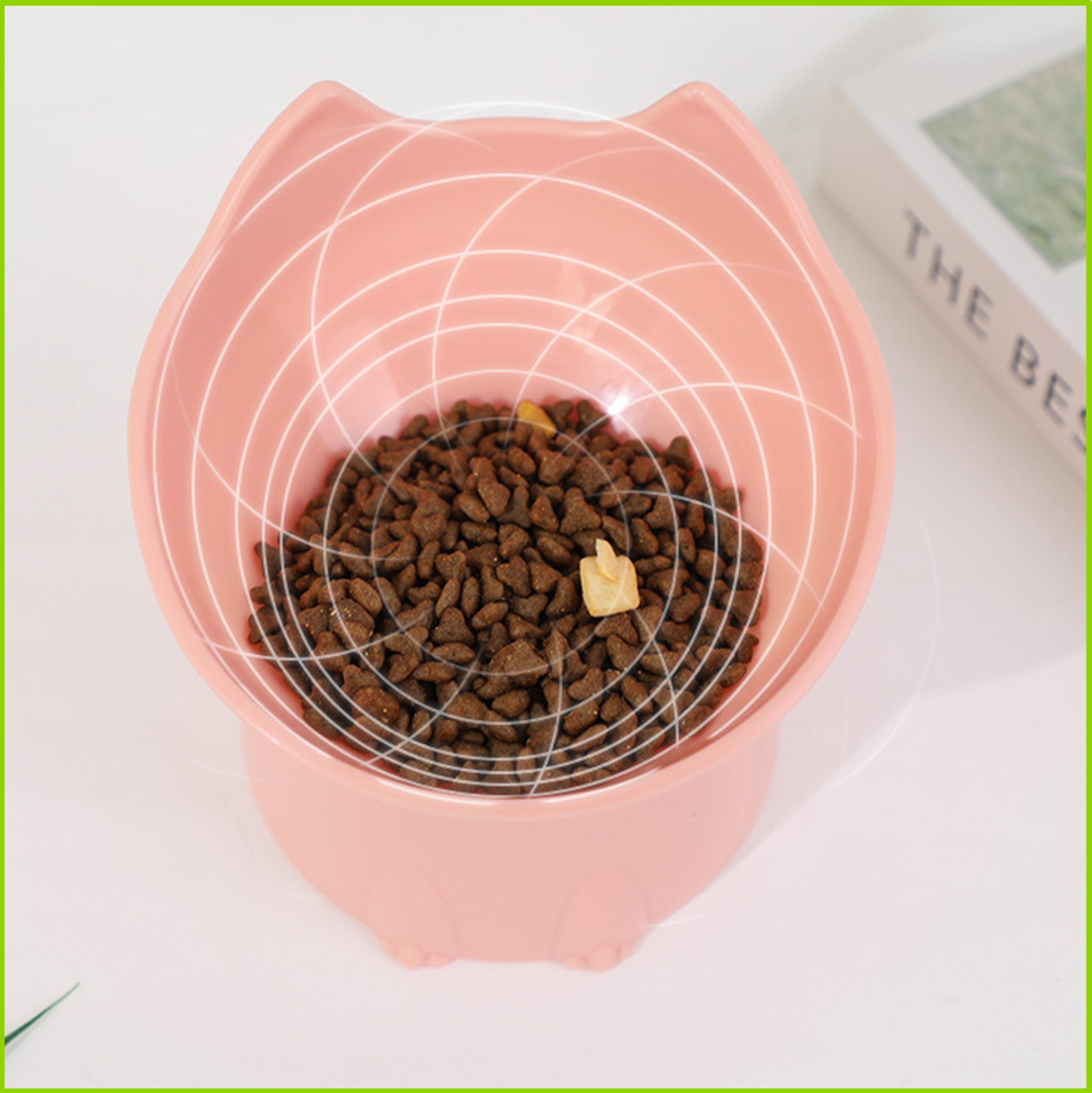 Ergonomic Raised Pet Bowl With Neck Protection Anti Overturning Elevated Cat Bowl 3