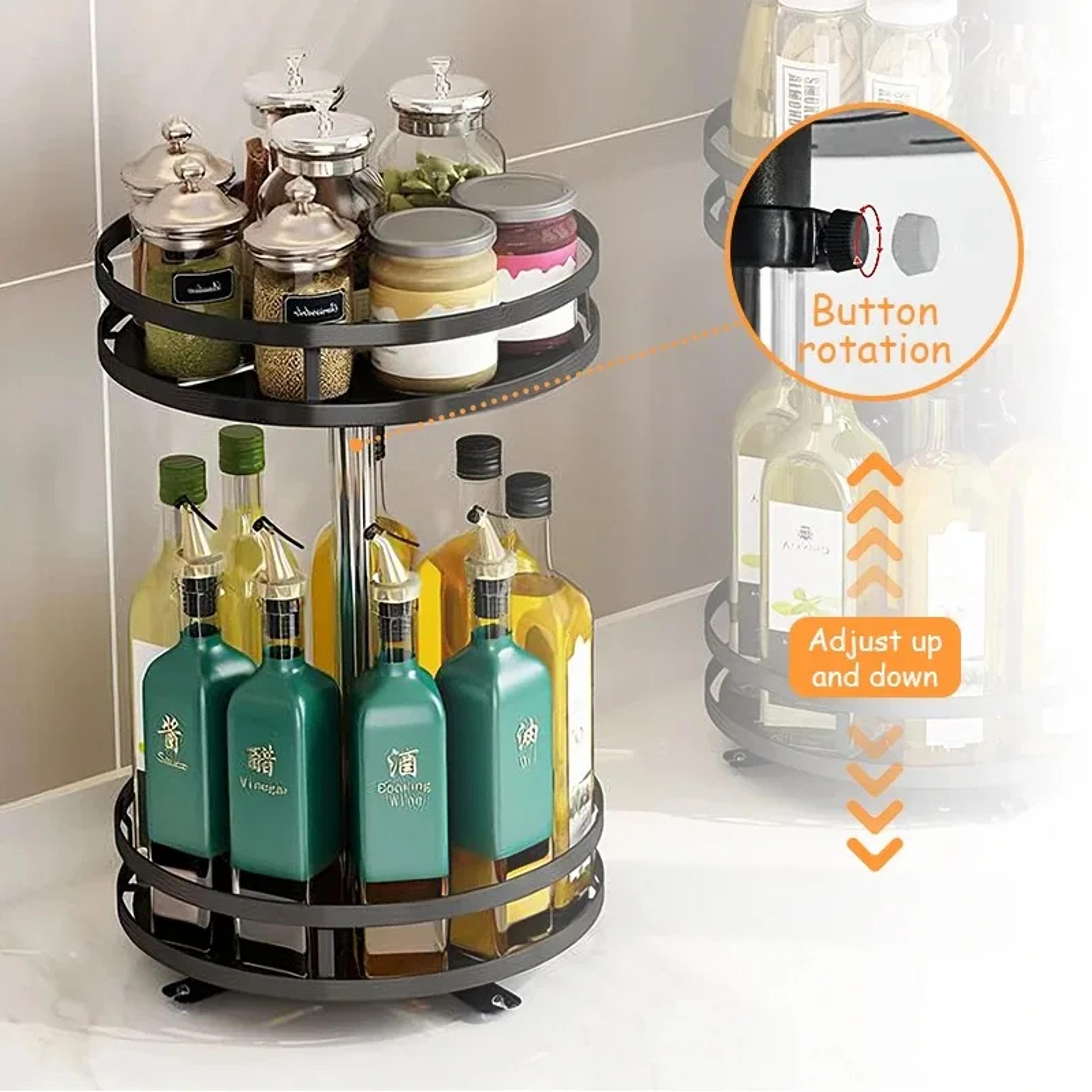Rotating Kitchen Turntable Organizer Space Saving Spice  Condiment Storage Rack 2