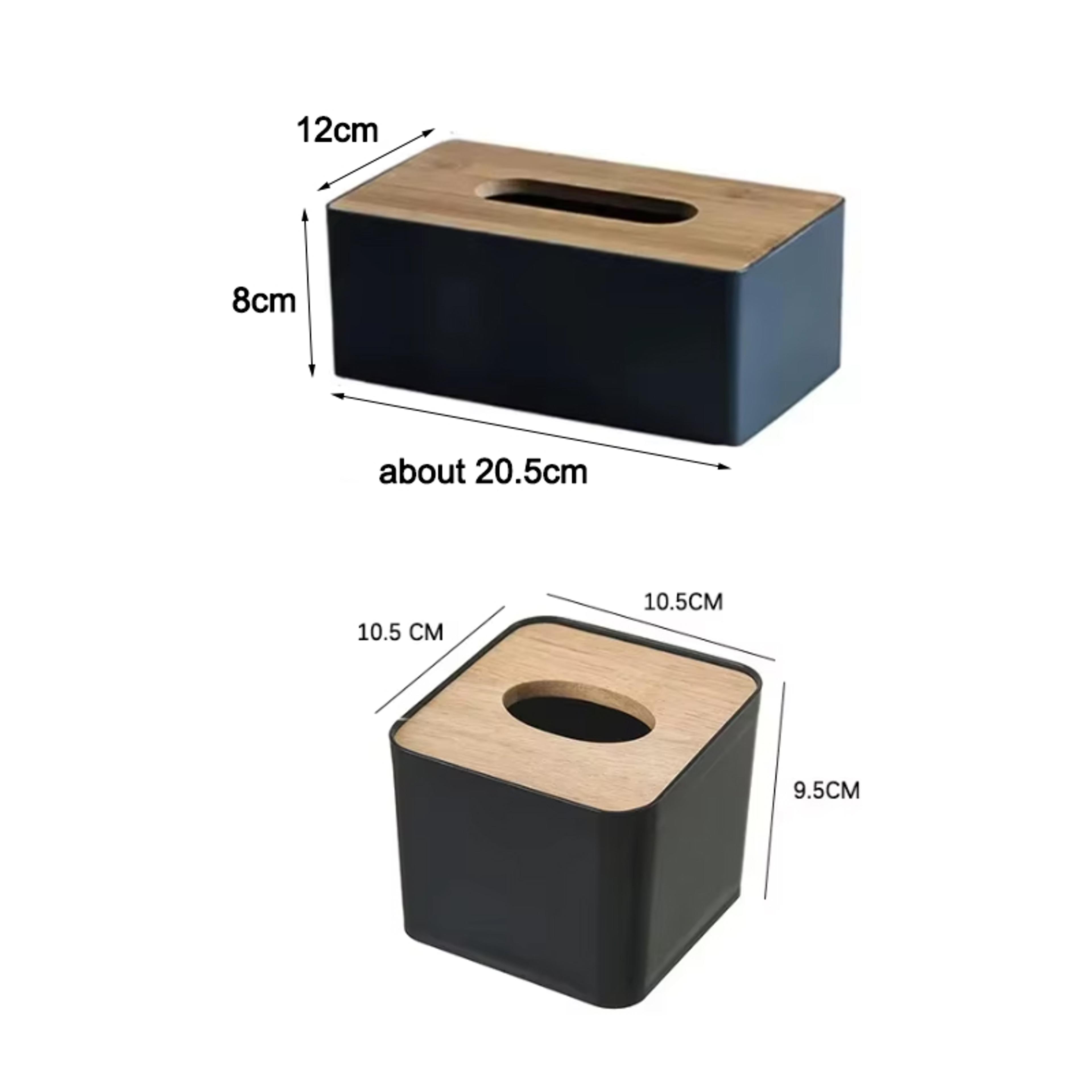 Nordic Solid Wood Tissue Box Holder With Bamboo Lid For Home  Office 1