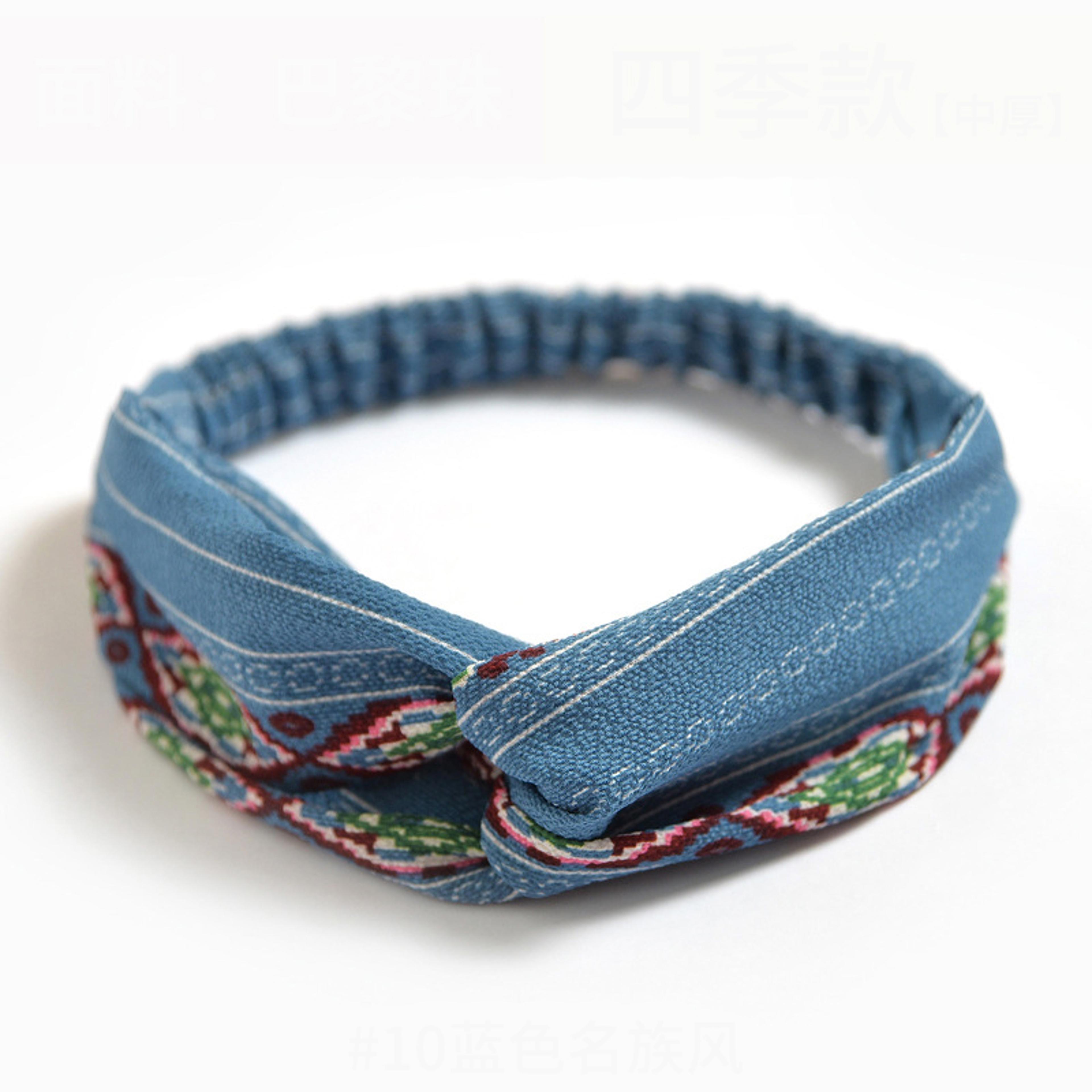 Boho Twist Turban Headband For Women Vintage Printed Summer Hair Band 5