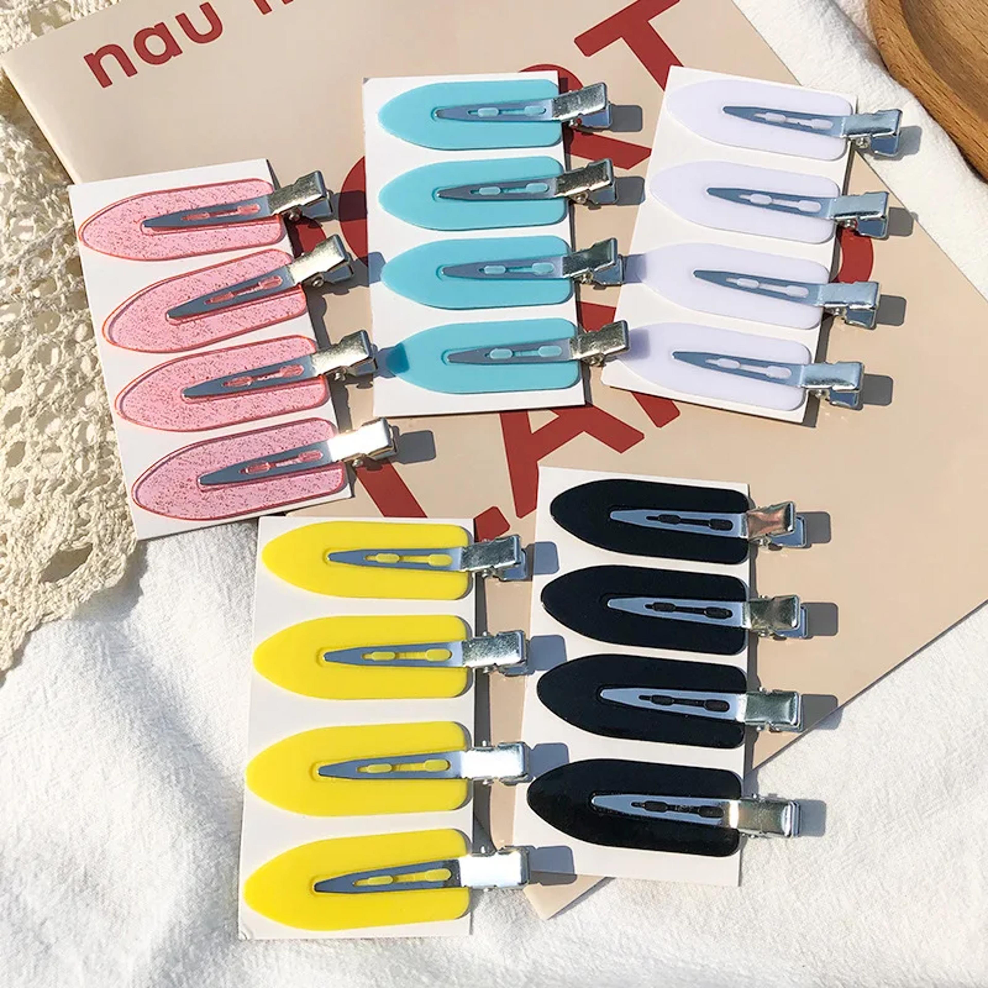 No Bend Seamless Hair Clips For Makeup Styling  Face Washing Hair Pin Set 4