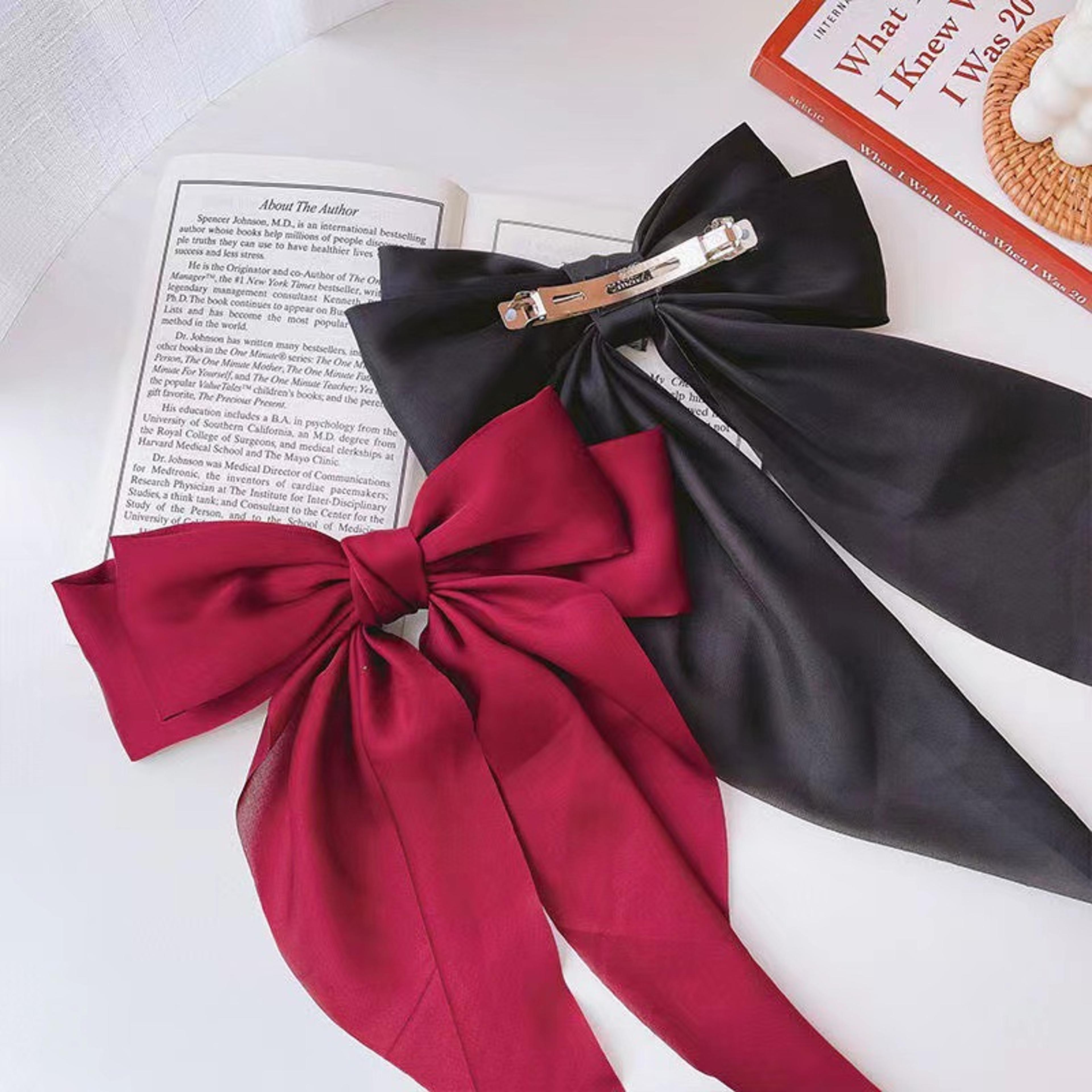 Elegant Large Satin Bow Hair Clip For Women  Girls Stylish Ribbon Hair Accessory 3
