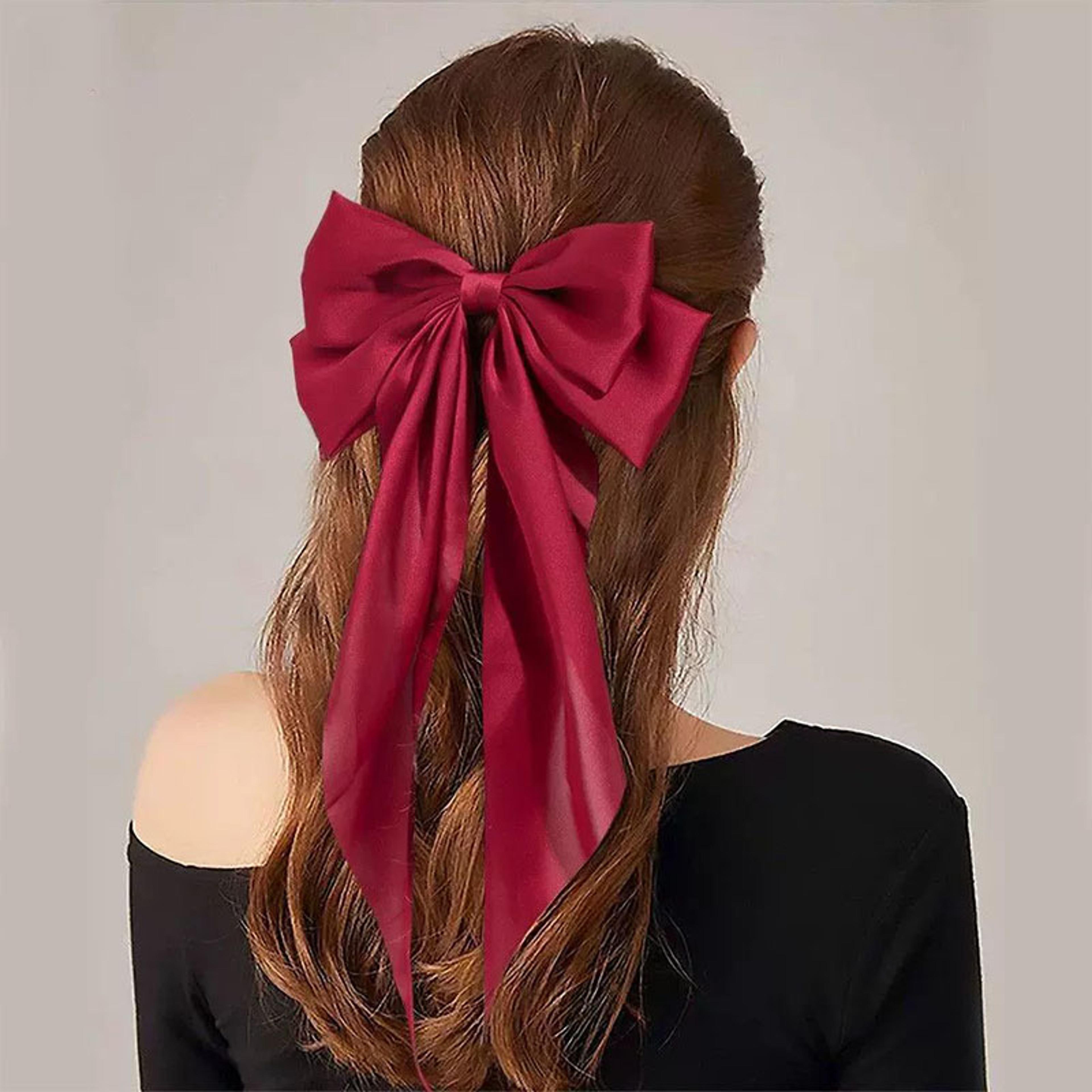 Elegant Large Satin Bow Hair Clip For Women  Girls Stylish Ribbon Hair Accessory 6