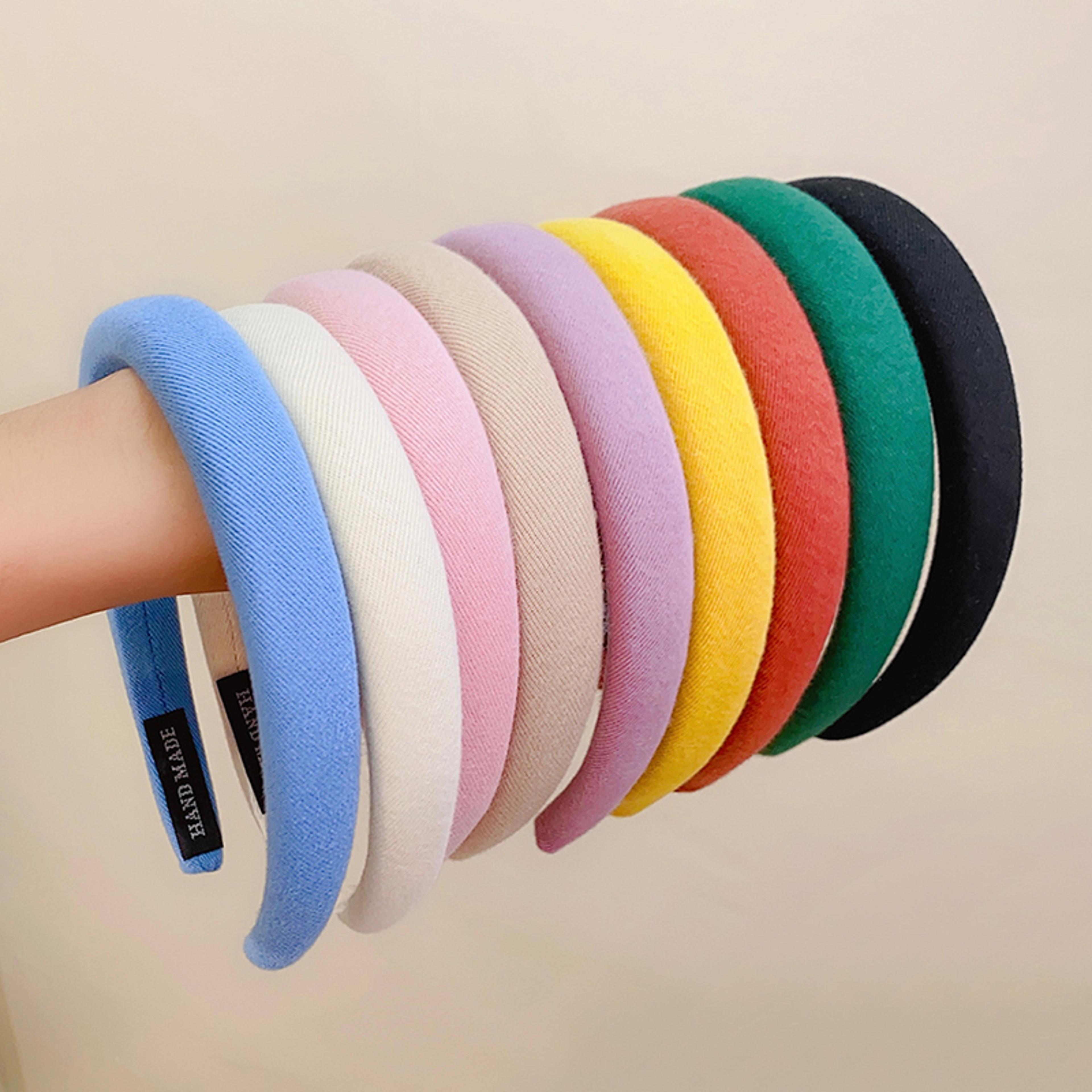colorful linen sponge hairbands stylish womens & girls fashion headband