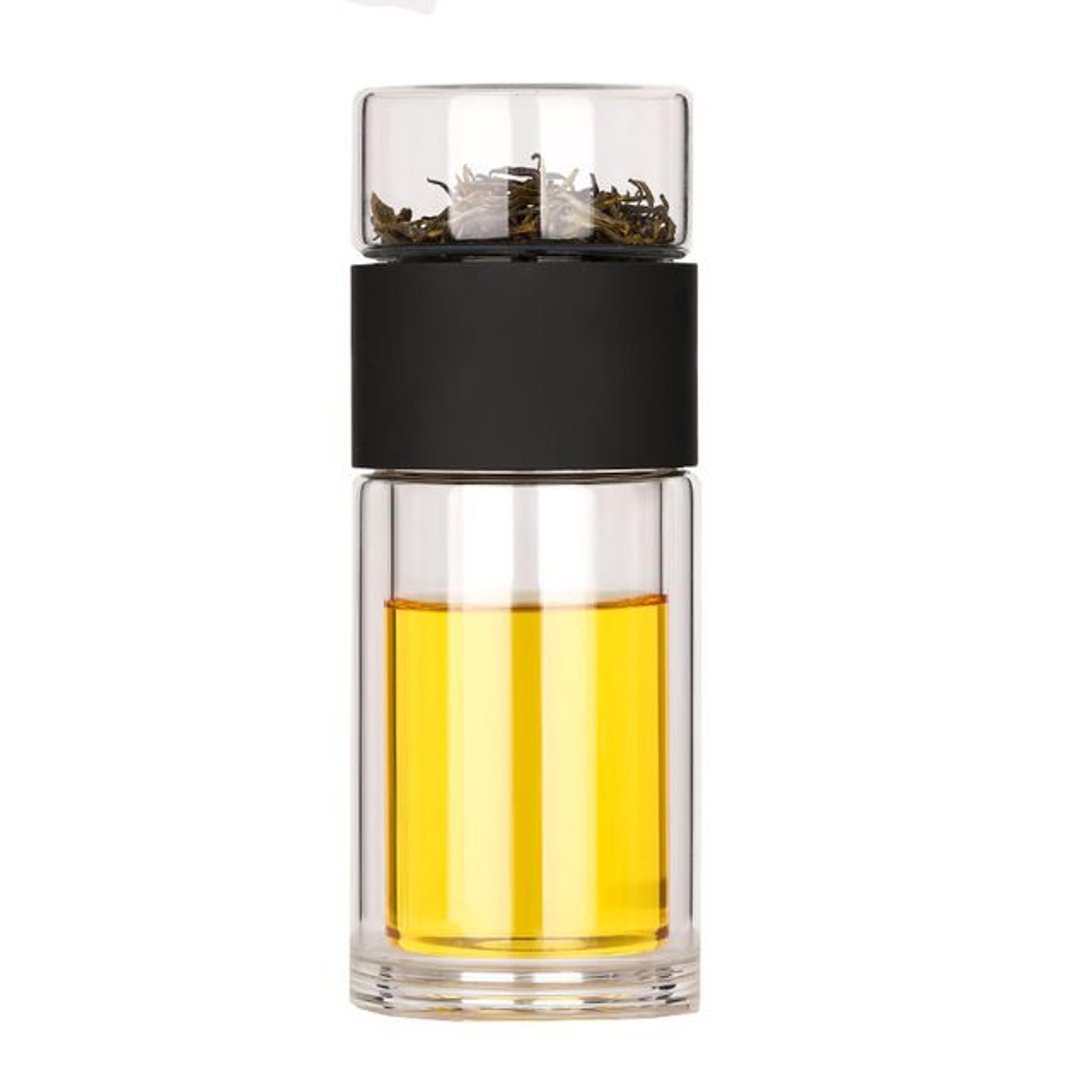 High Quality Double Glass Water Bottle with Case Tea Infuser Tumbler for Eco Conscious Drinkware