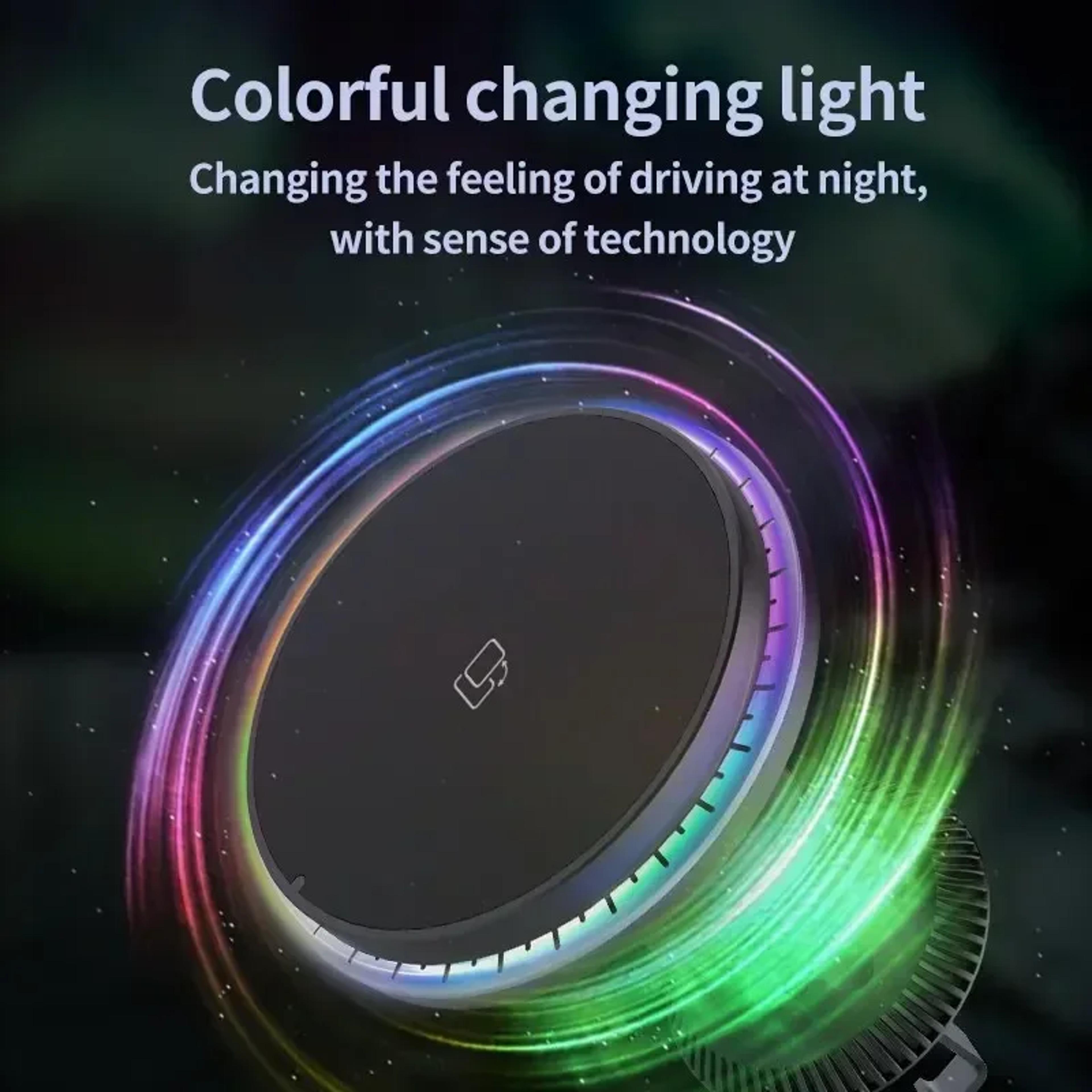 Magnetic Car Phone Holder Charger 30W Wireless Charging Station With Cool RGB Lights For IPhone 121 4