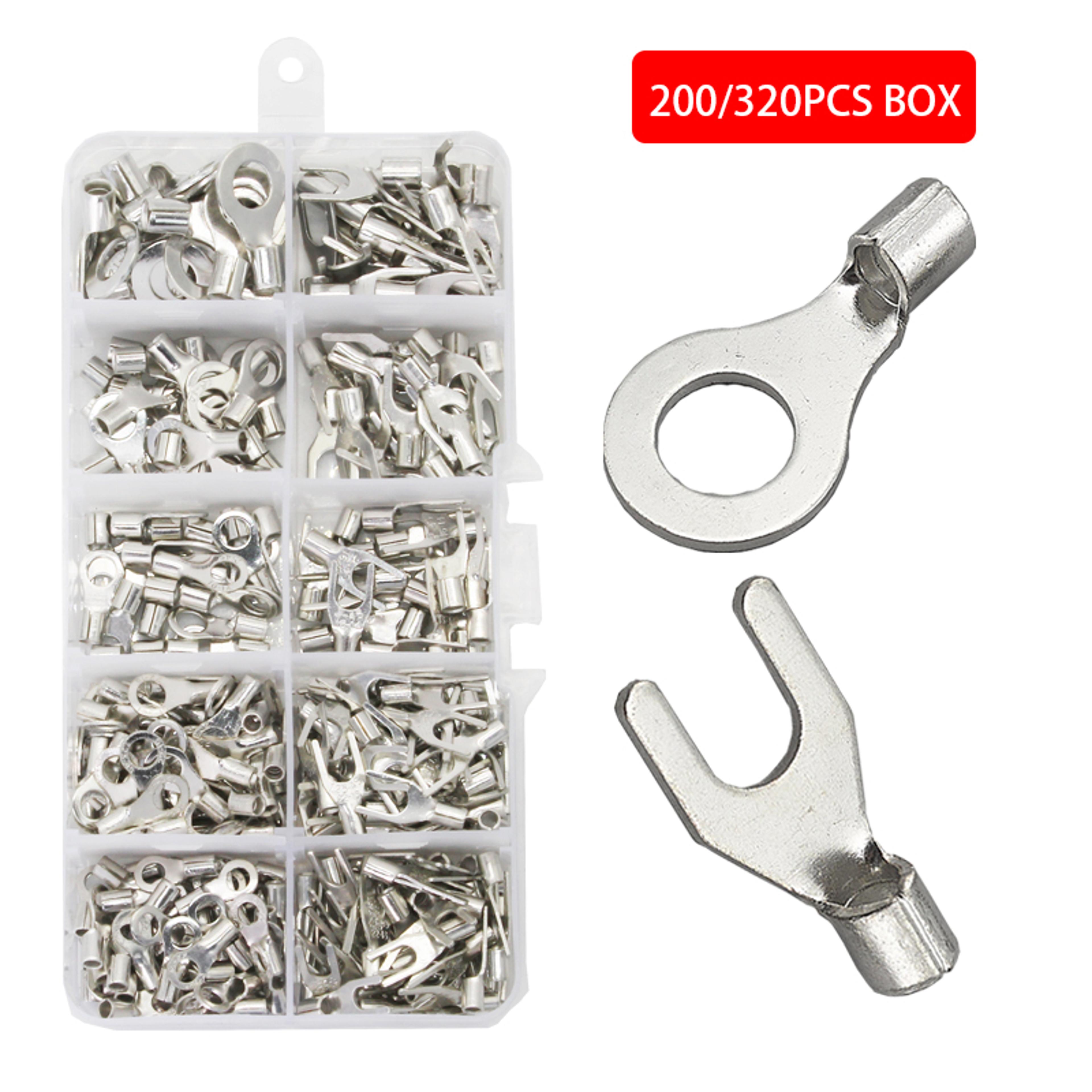 Non Insulated Ring  U Type Brass Terminals Assortment Kit Crimp Spade Connectors For Cable  Wire 1