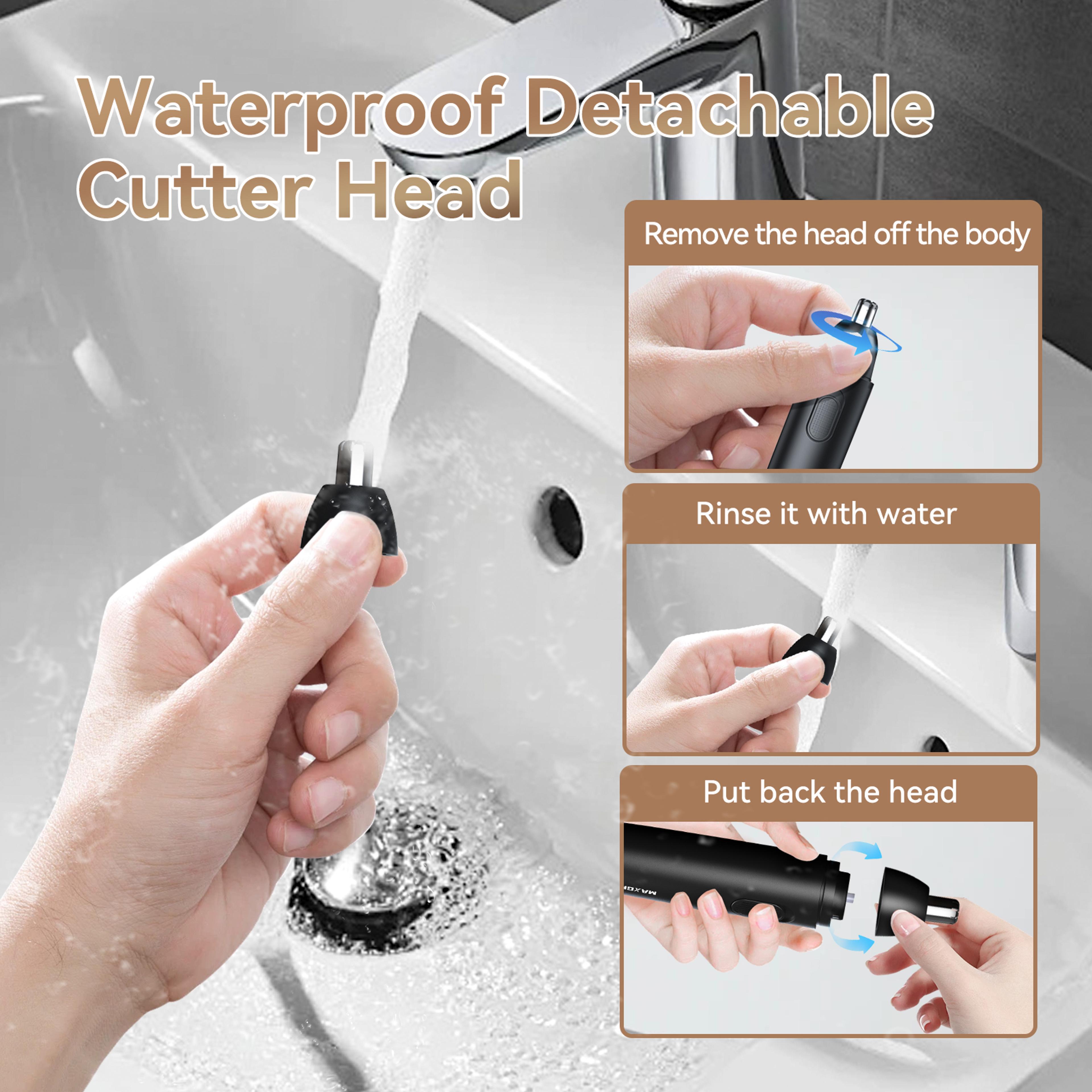 Rechargeable Nose Hair Trimmer For Men 360 Rotating Dual Blade Electric Shaver Painless  Safe For E 4