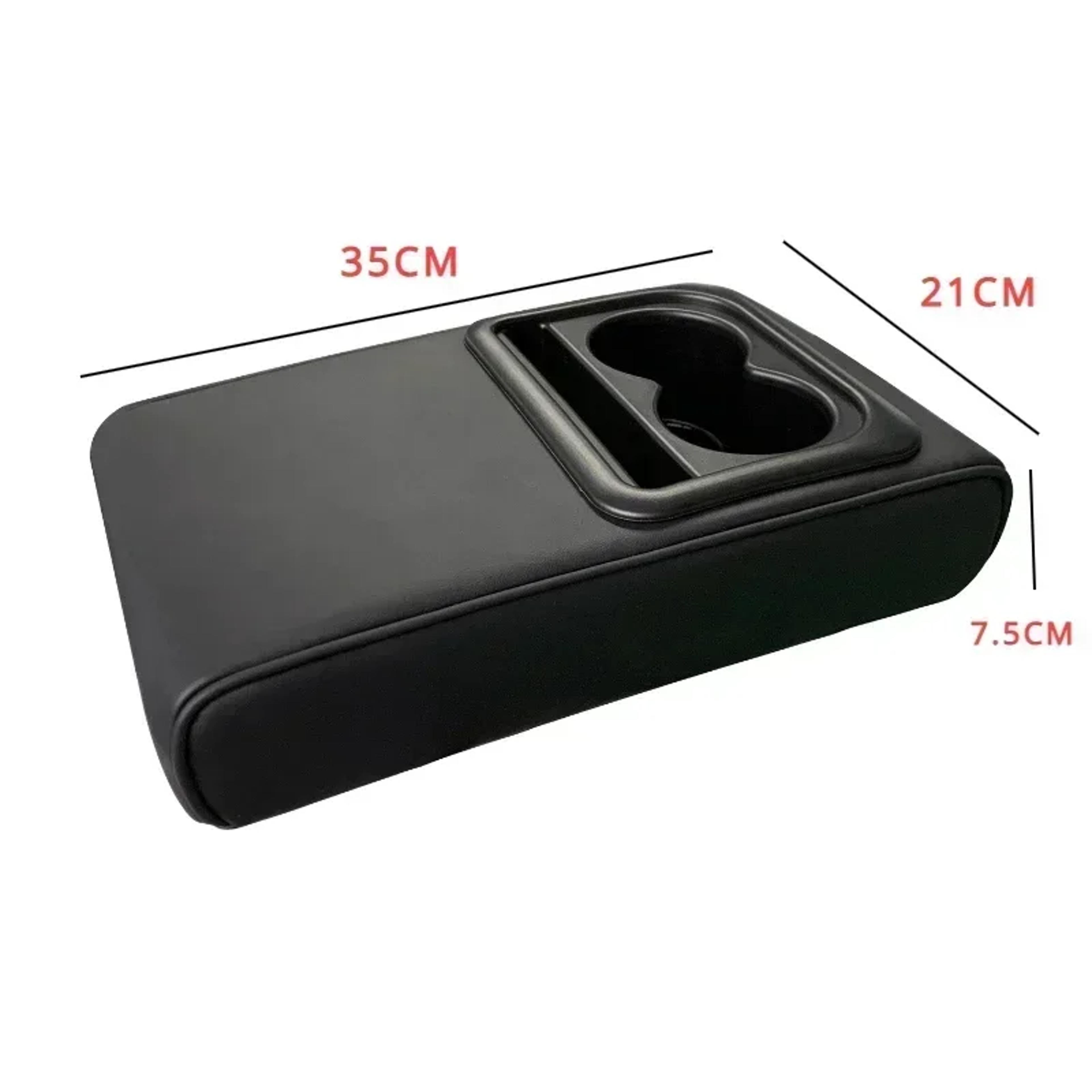 Universal Car Center Console Armrest Cushion With 2 Cup Holders PU Leather Height Adjustable Pad Fo 6