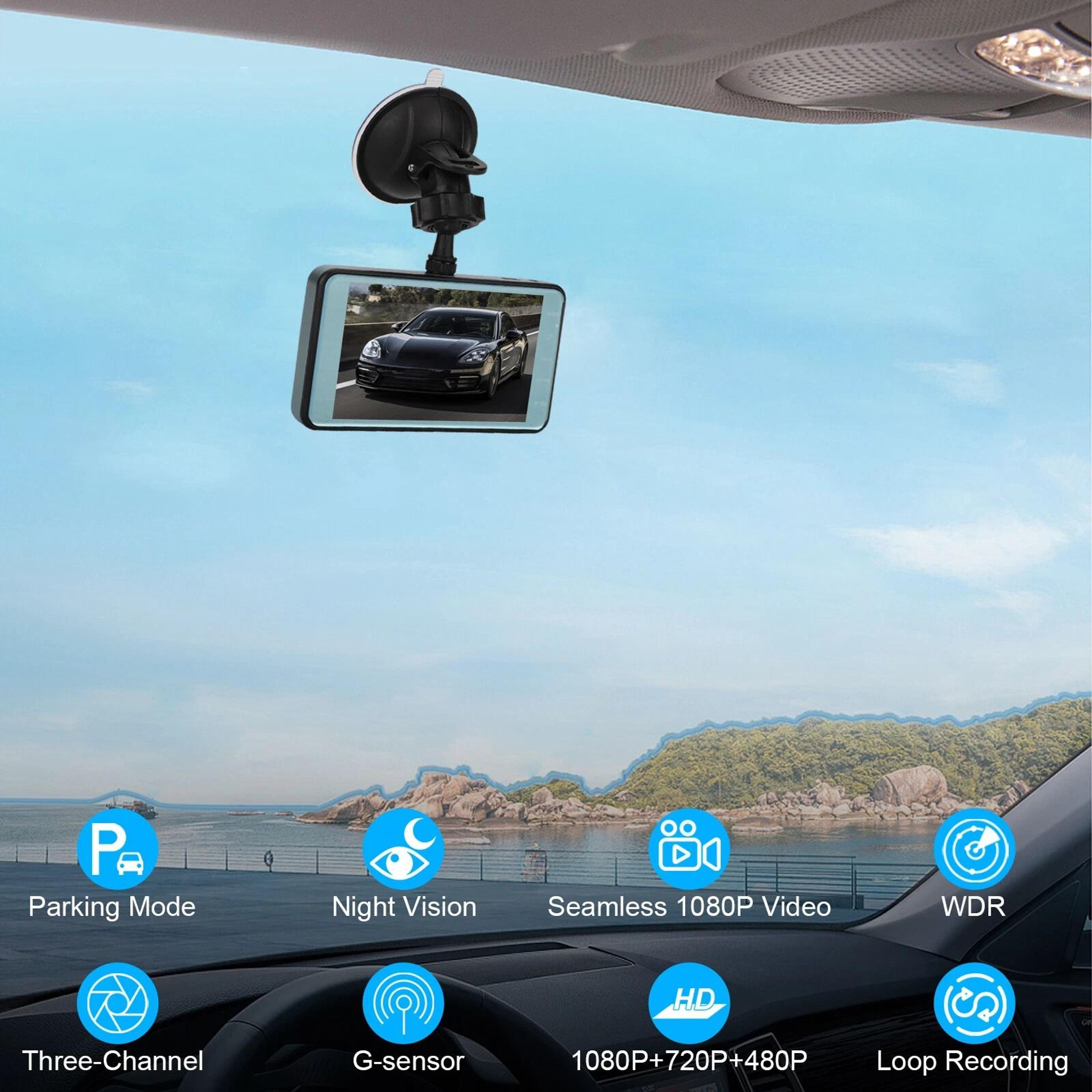 HD 1080P Dual Lens Dash Cam Front  Rear Car DVR Camera with GSensor Night Vision Loop Recording