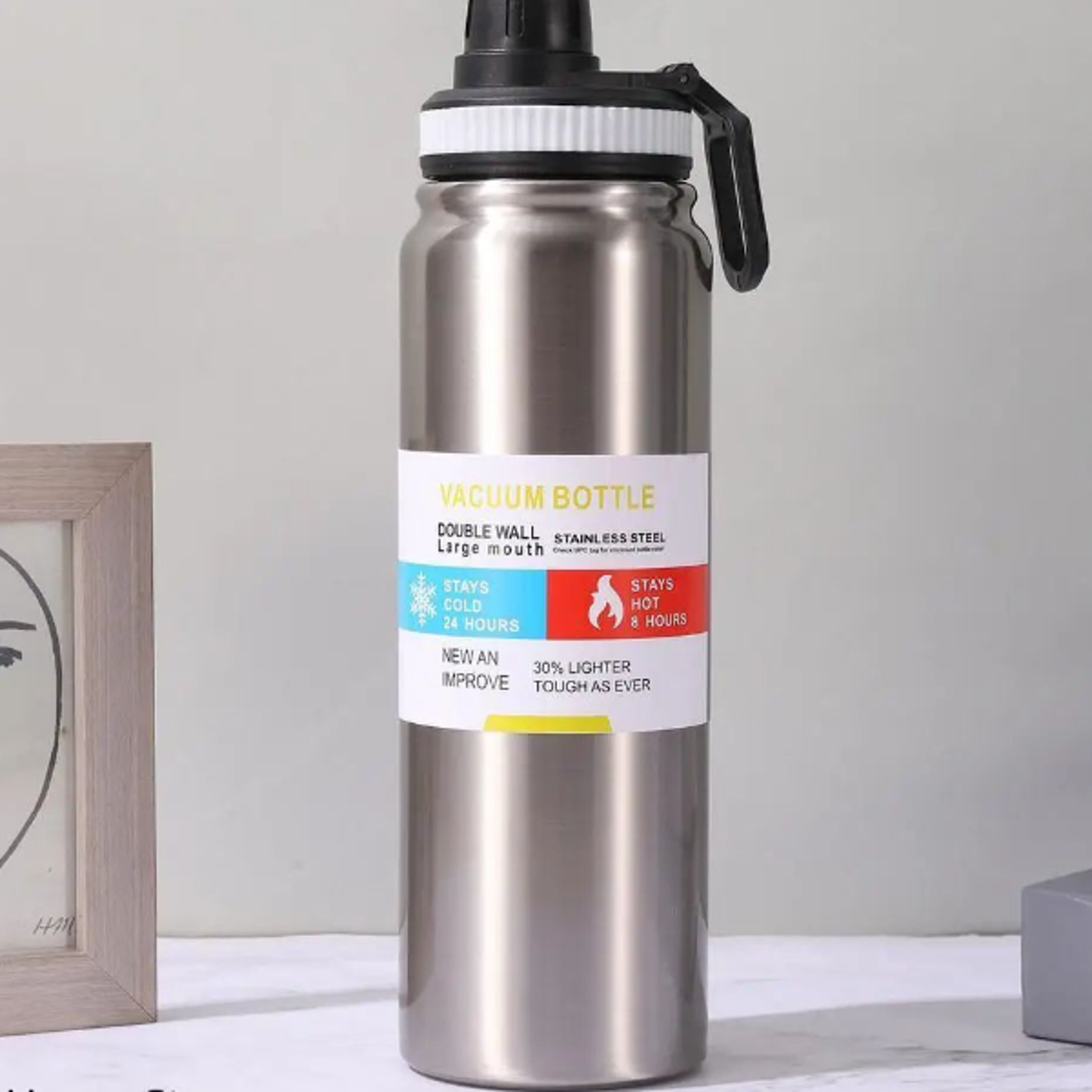 Premium Stainless Steel Thermos Water Bottle DoubleWalled Vacuum Flask For Hot  Cold Drinks Gym  Tr