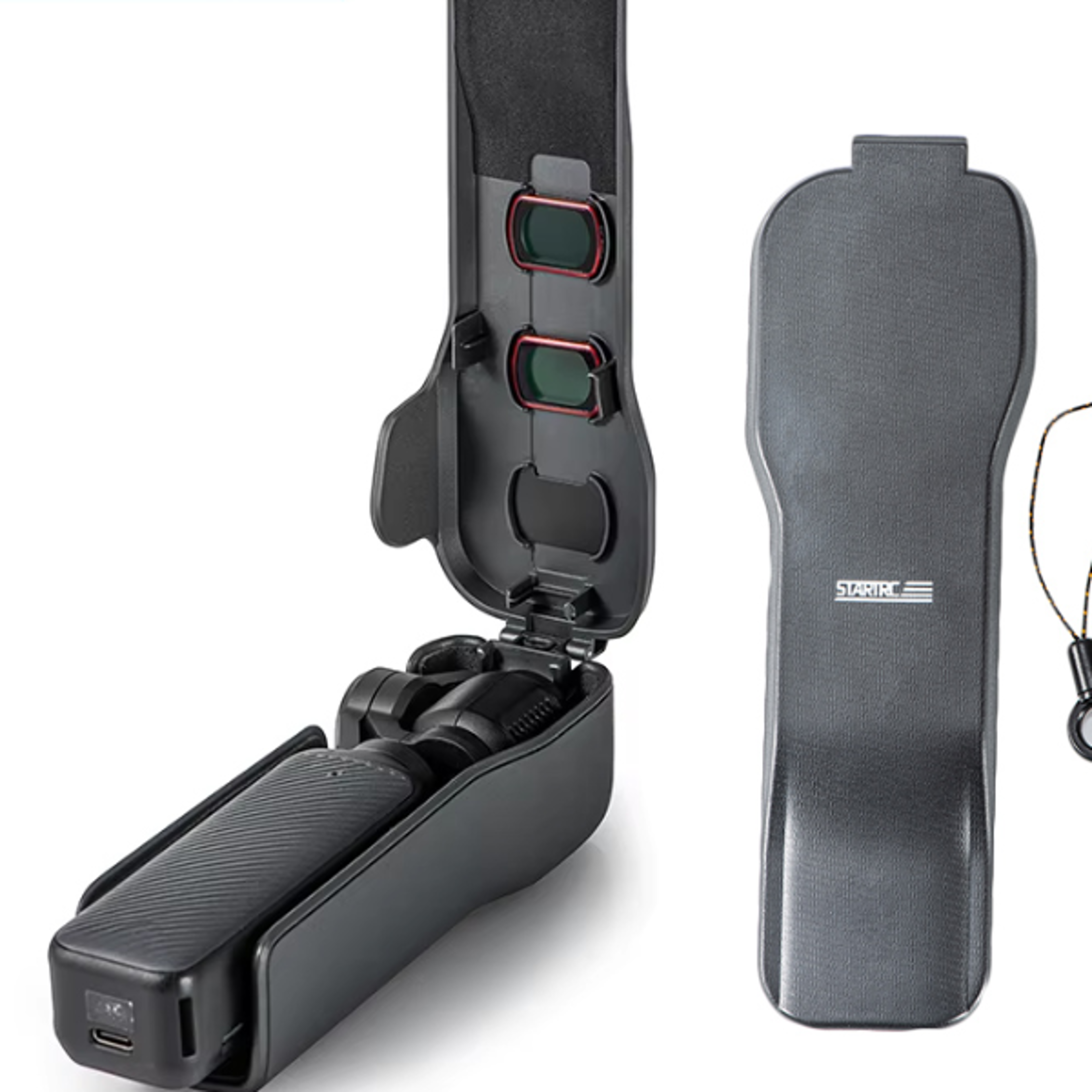 dji osmo pocket 3 protective case anti-fall flip cover, quick release camera lens & screen protector accessories