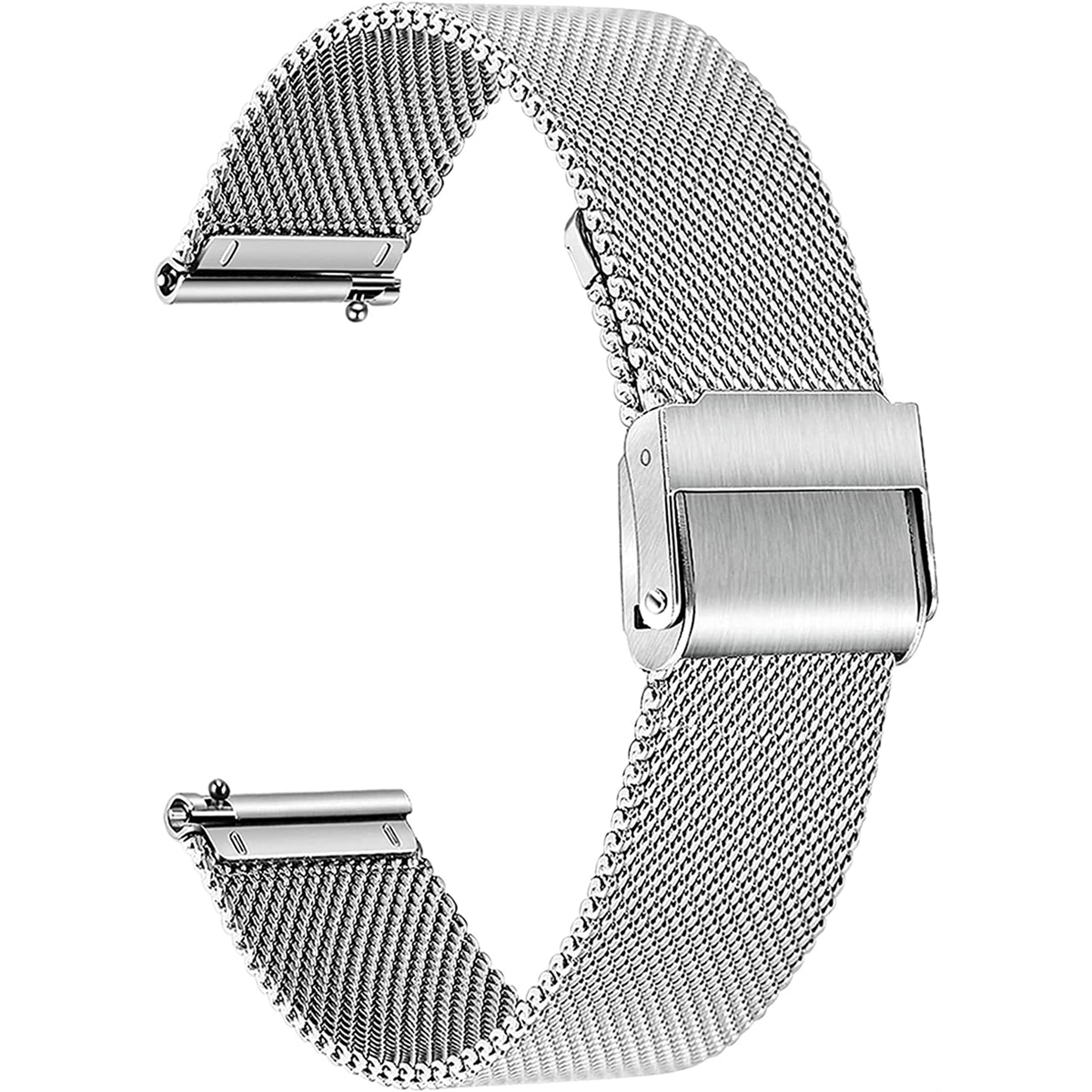 Universal Milanese Watchband Quick Release Stainless Steel Mesh Strap In Silver 8