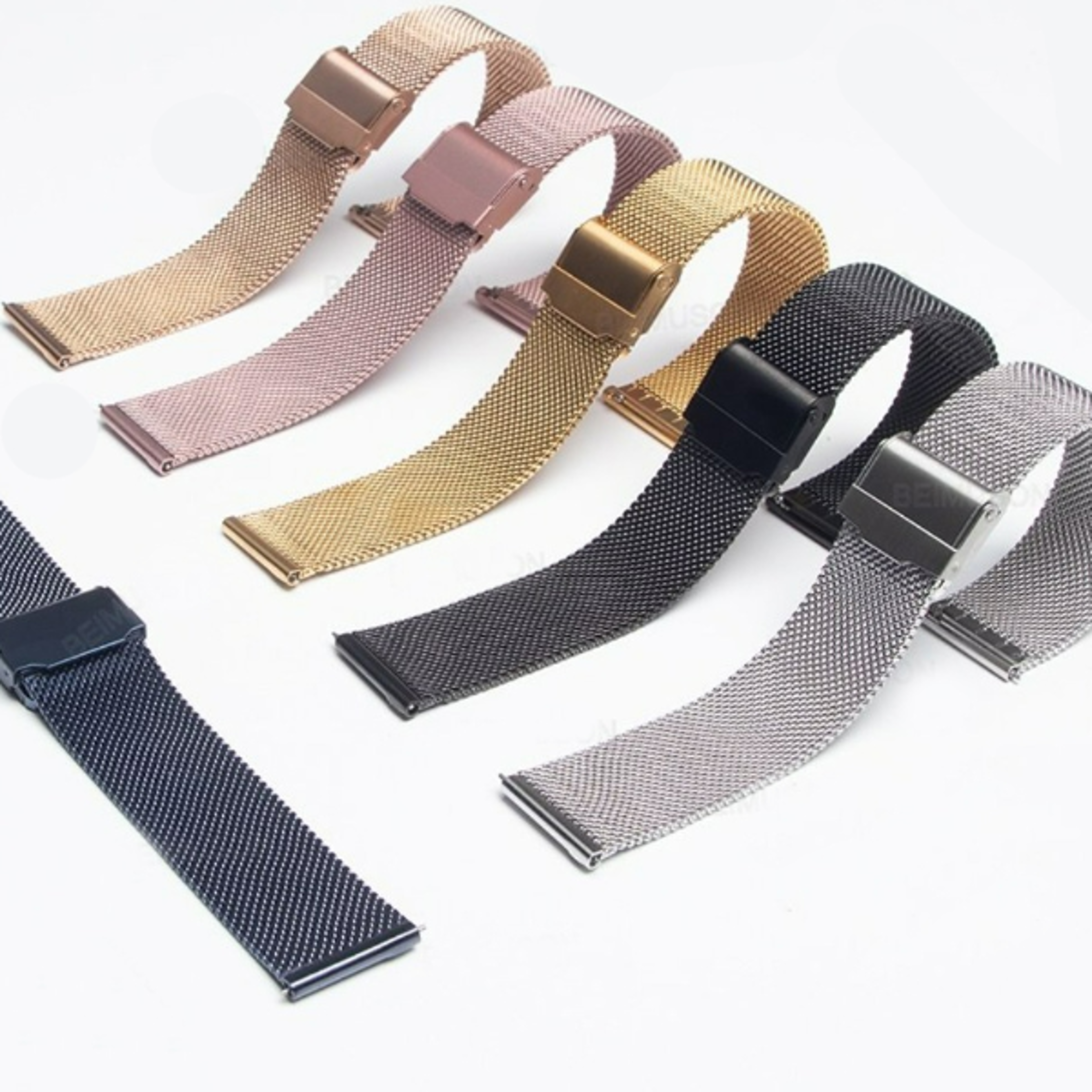 universal milanese watch band quick release stainless steel mesh strap