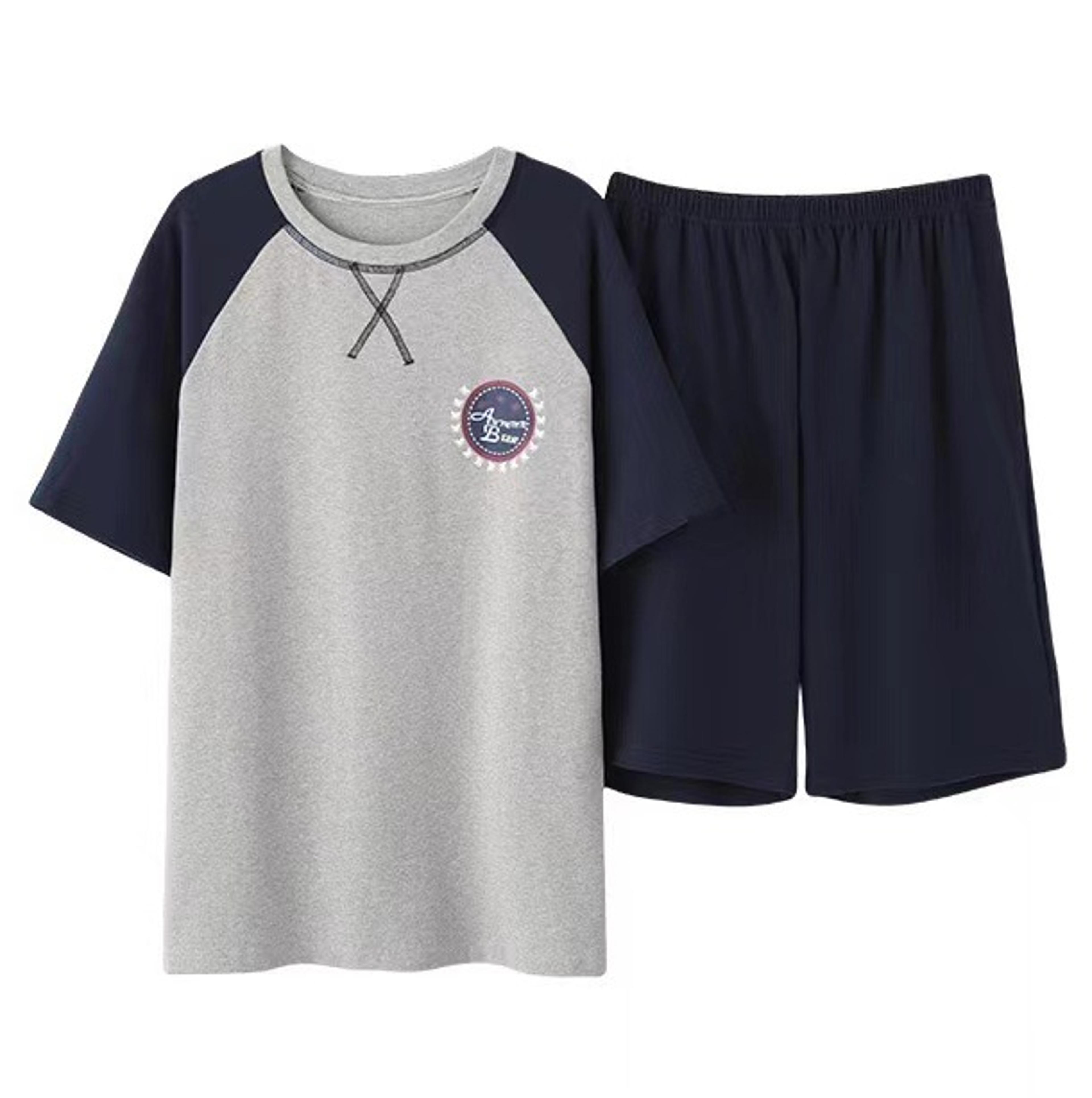 Striped Cotton Mens Pajama Set Athletic Casual Loose Nightwear Loungewear Pants And Top 4