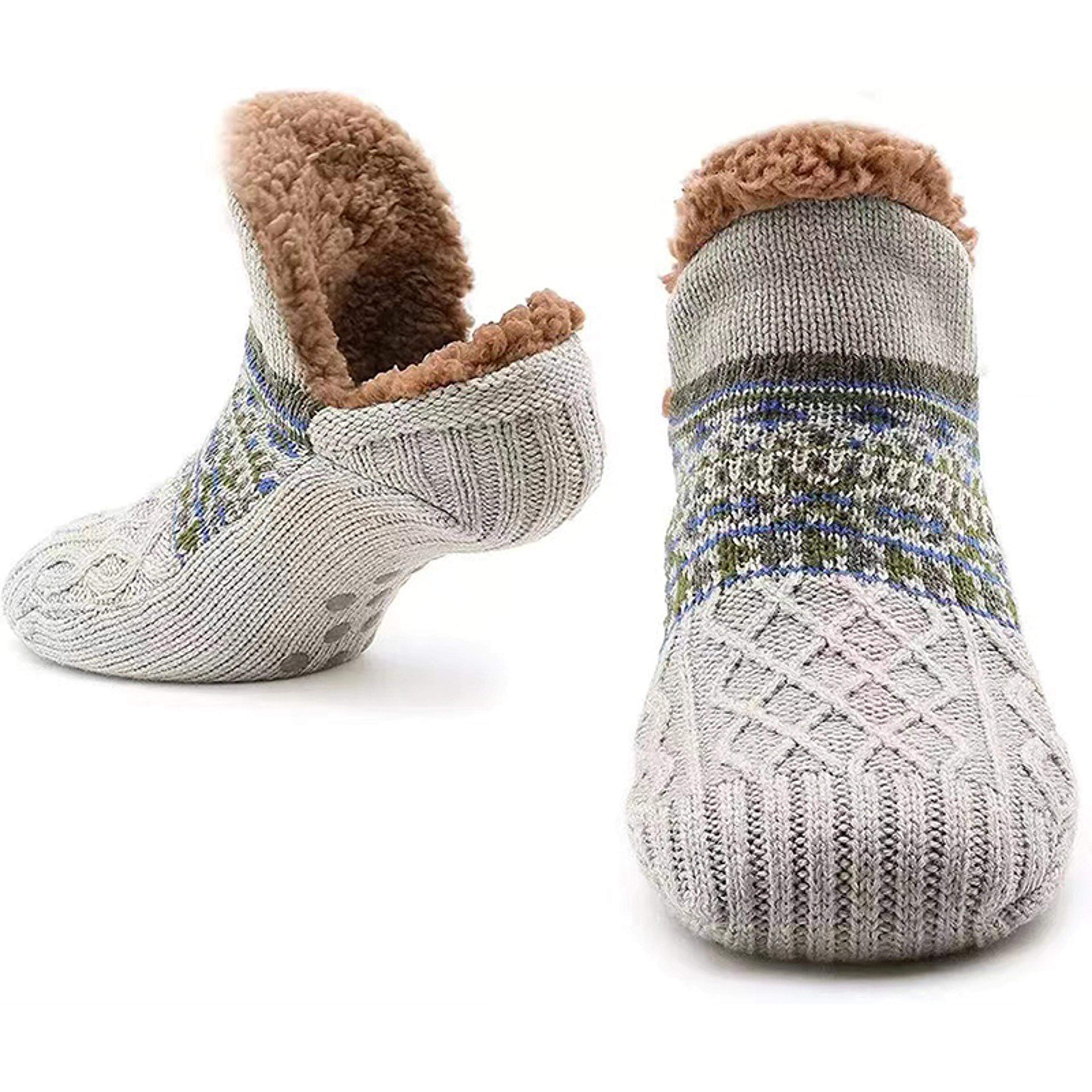 Fleece Lined Winter NonSlip Socks Women Men Snow Socks Soft Velvet Slippers Comfortable Home Wear 7