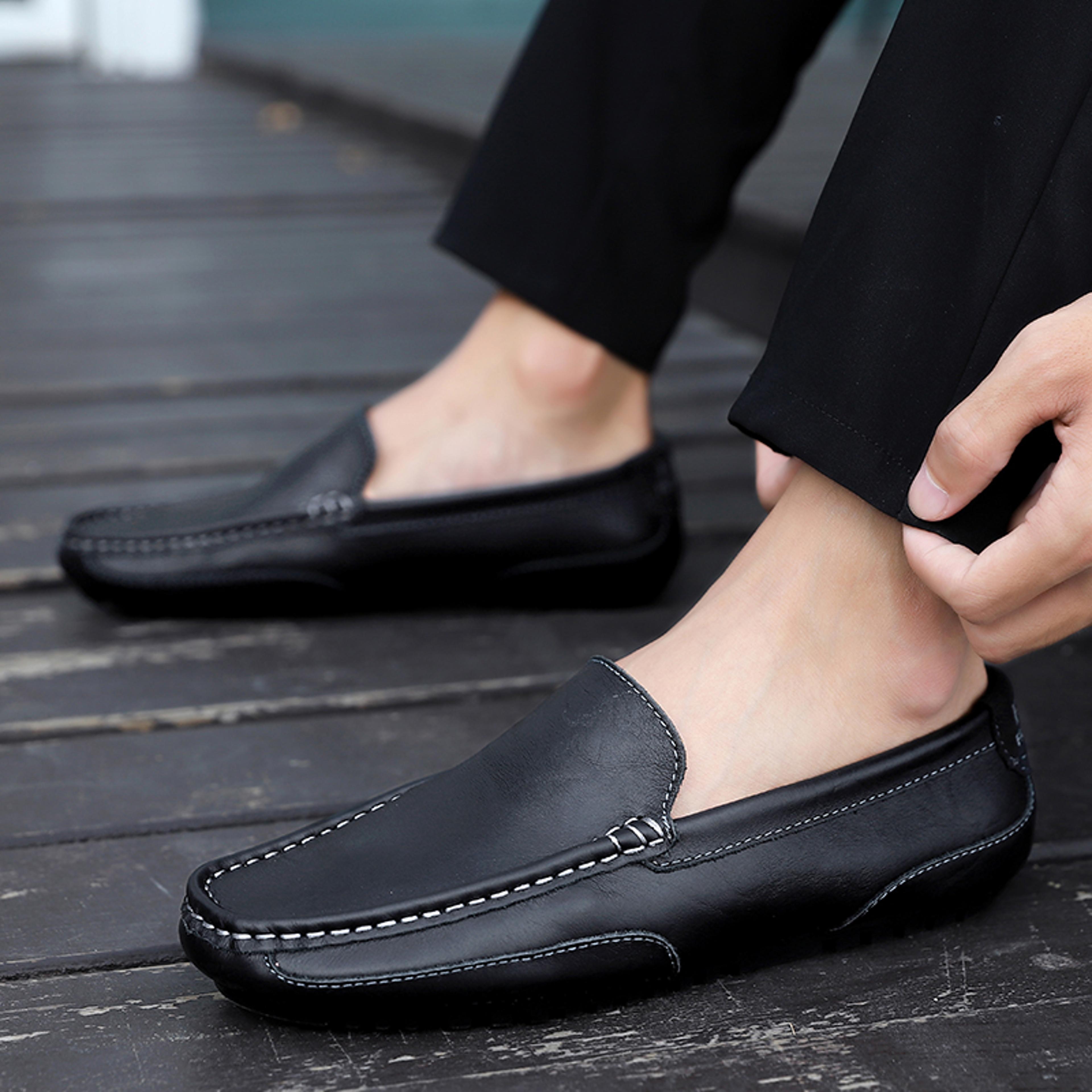 Genuine Leather Breathable Mocasines Casual Loafers Leather Shoes For Men Slip On Italian Driving F 3