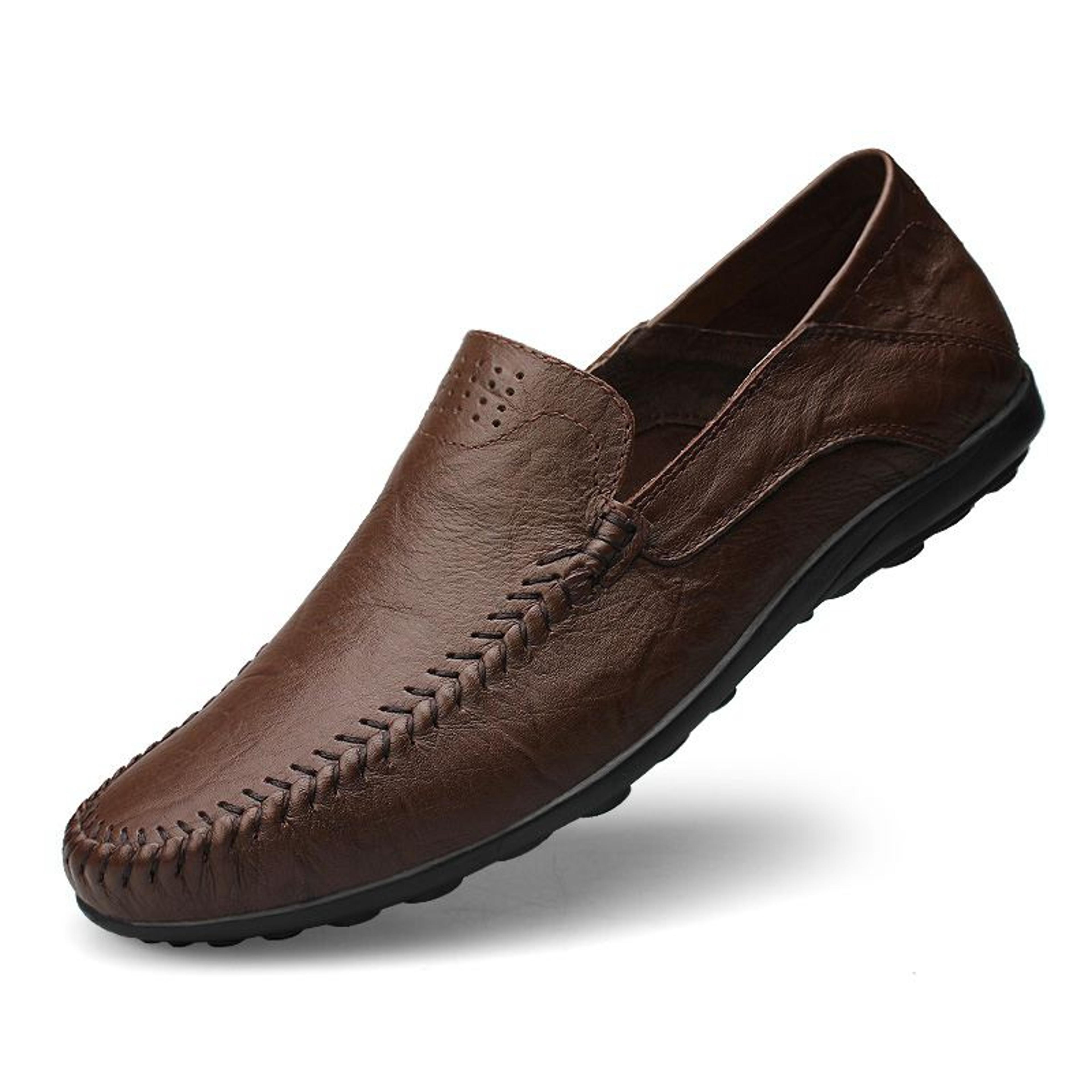 Mens Genuine Leather Casual Shoes Luxury Brand Loafers Breathable Italian Moccasins Slip On Boat Sh