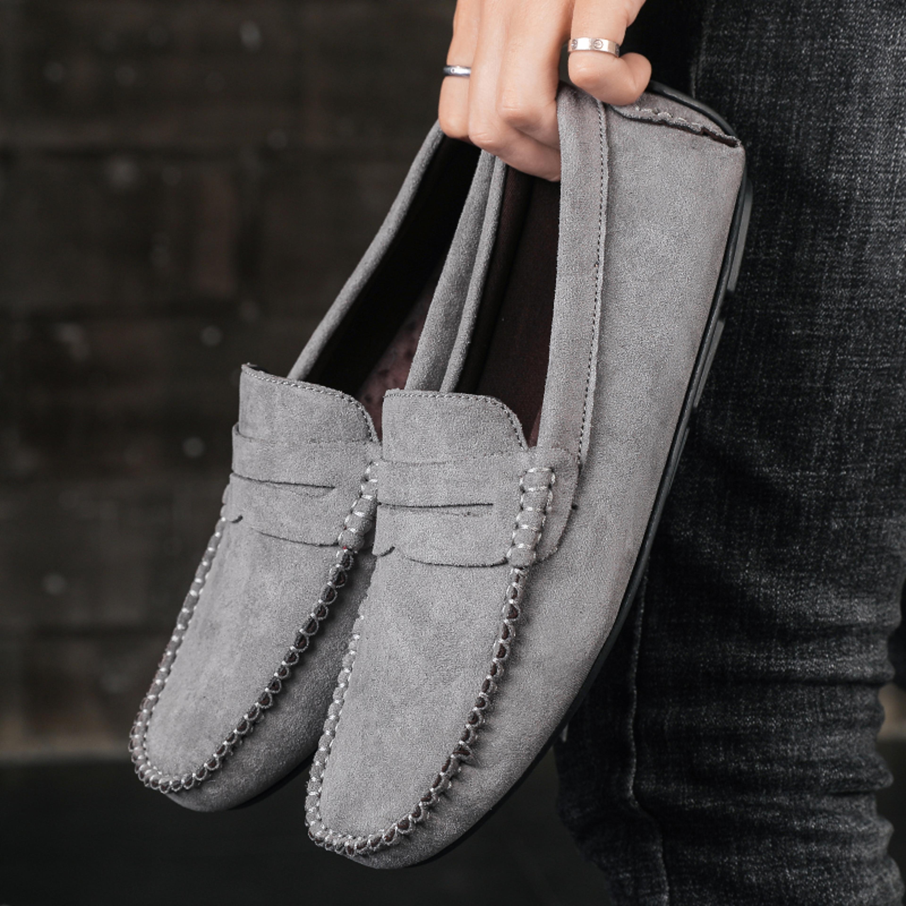 Breathable Leather Mens Loafers Slip On Male Driving Shoes Fashion Suede Men Casual Shoes Comfortab 4