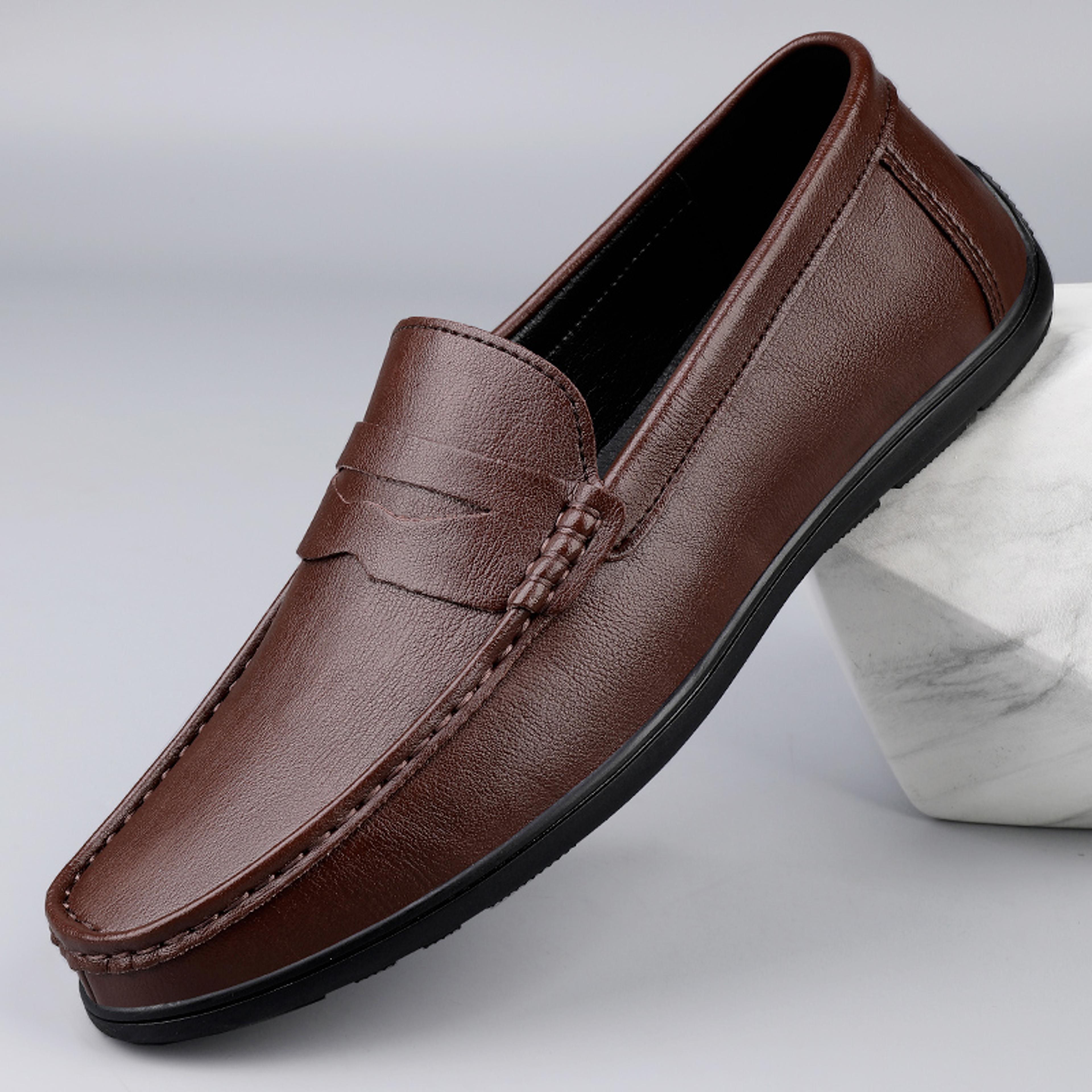 luxury brand man formal dress shoes, comfortable mens casual shoes, genuine leather men loafers,