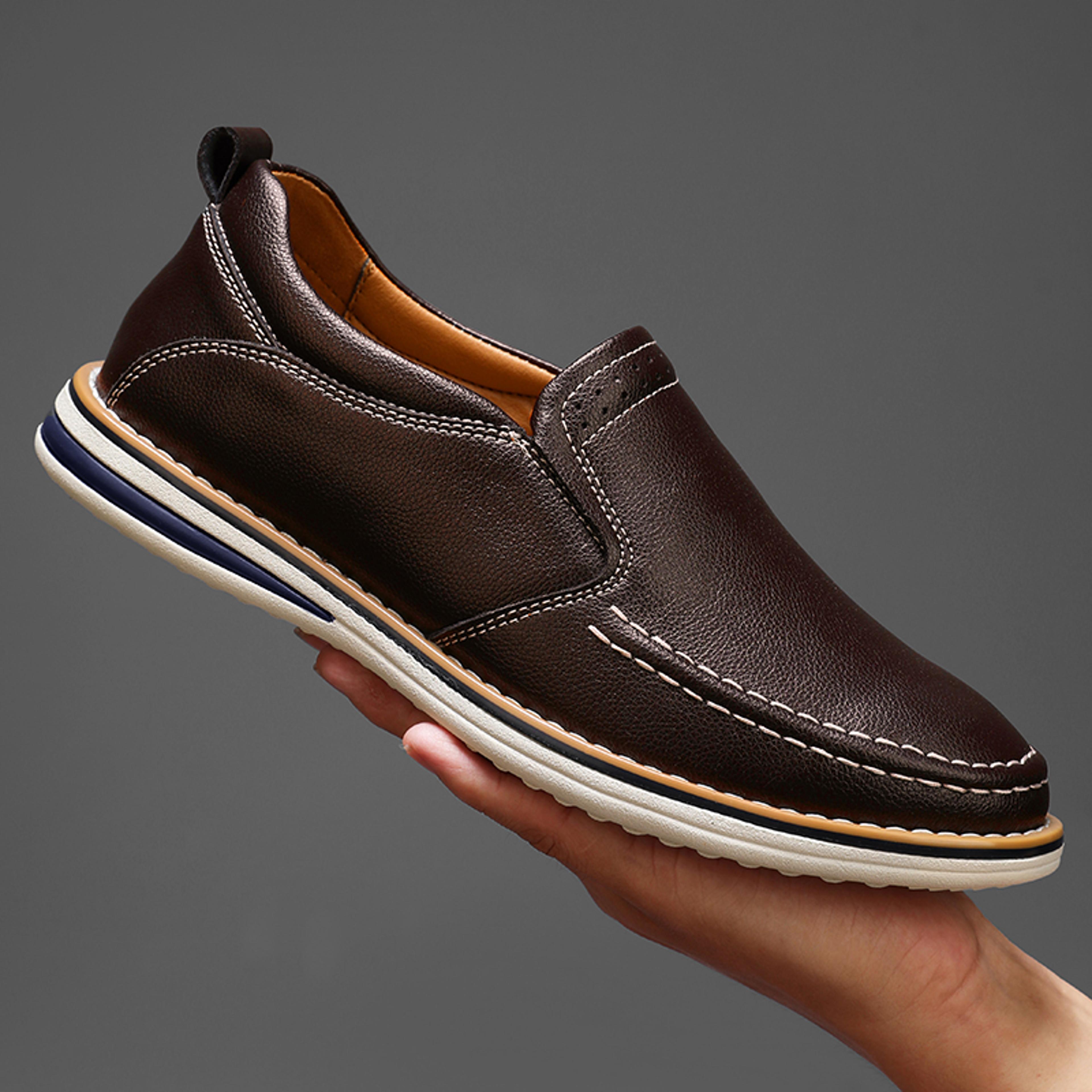 Men Casual Shoes Genuine Leather Driving Flats Fashion Breathable Sneakers Large Size Loafers Outdo 1